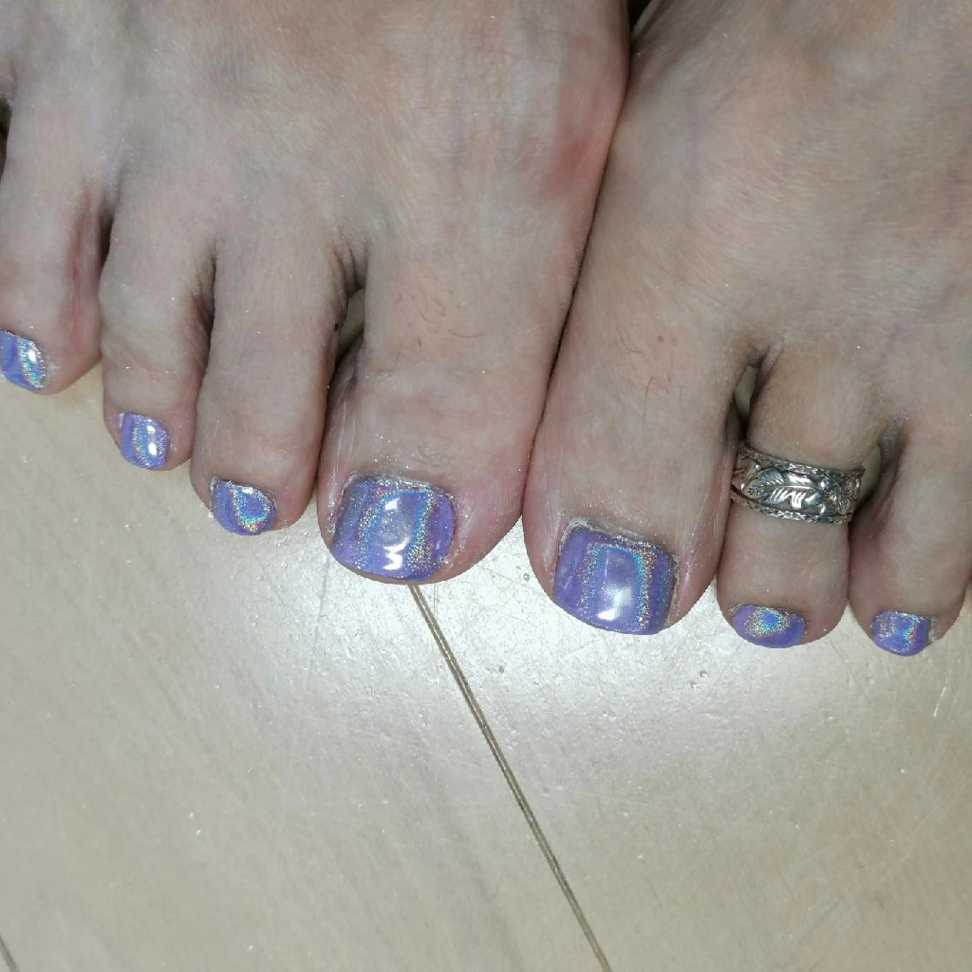 ネイル パープル フットネイル reve あやののネイルデザイン