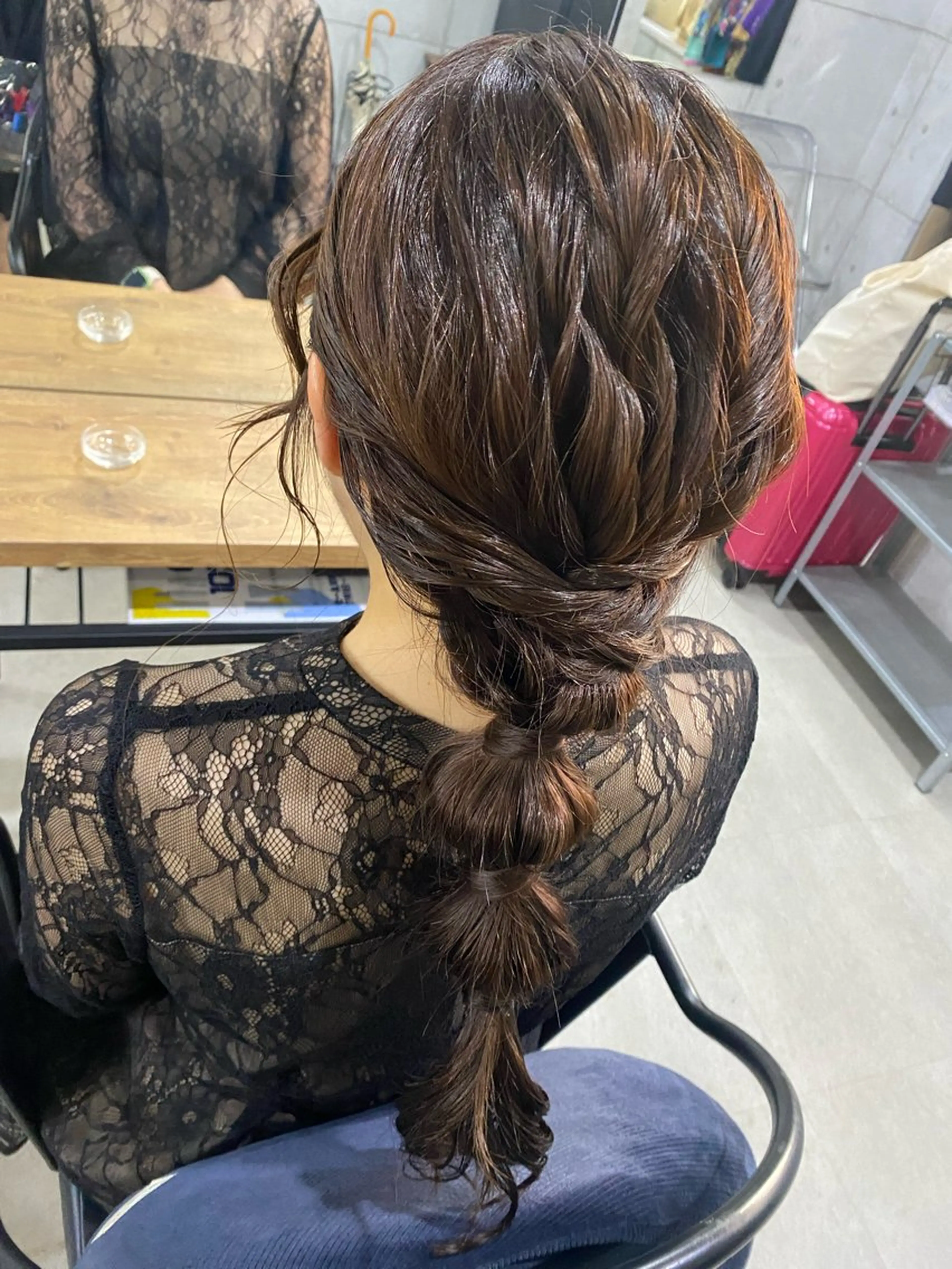 ロング カラー ヘアアレンジ ショートボブ バレイヤージュ ブリーチ ケアブリーチ 透明感カラー 艶髪ハイトーン特化 梅田美容室SLYのヘアスタイル