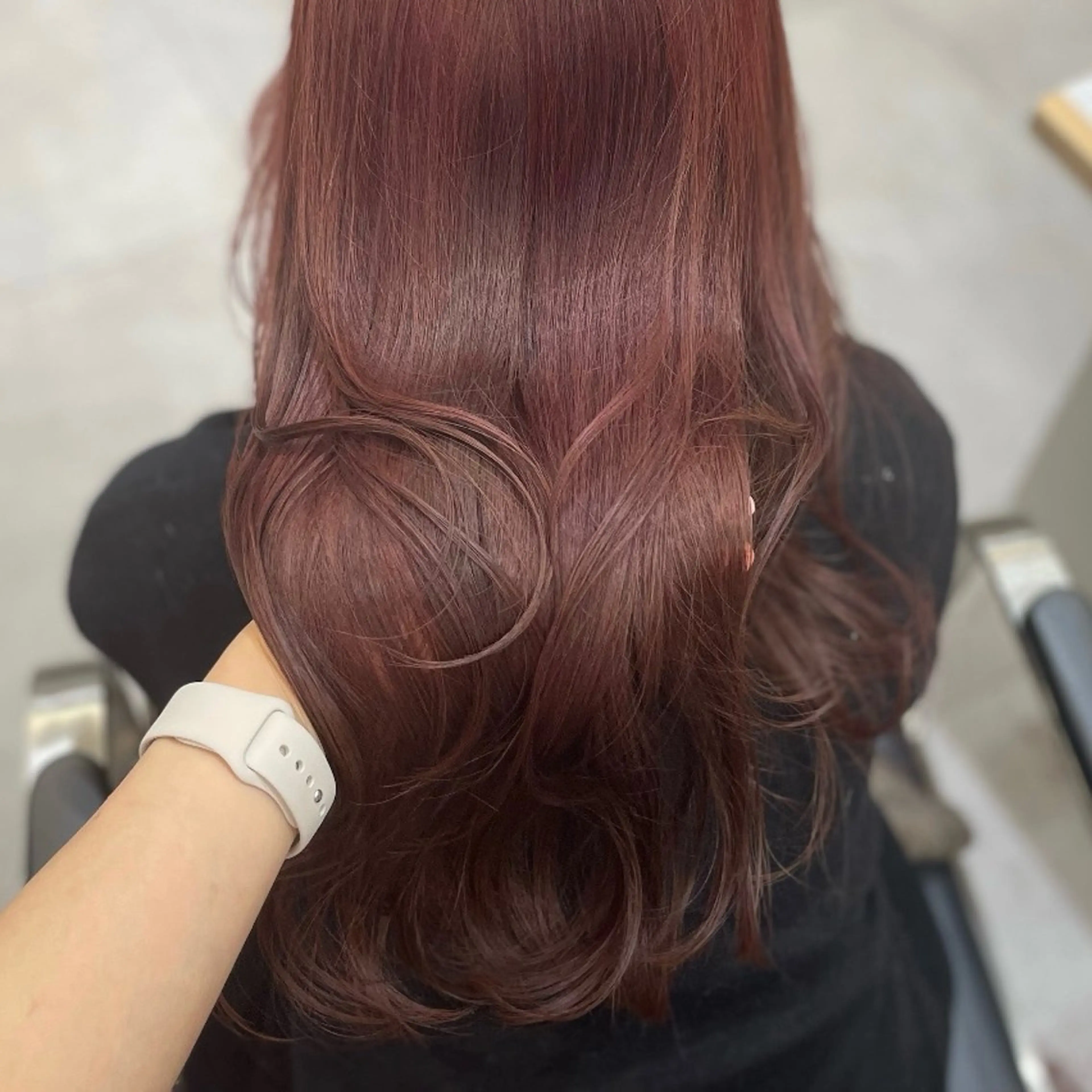 ロング カラー レッドカラー 髪質改善 レイヤーカット カット ヘアカラー Rui/透明感カラー 暖色/レイヤーカットのヘアスタイル