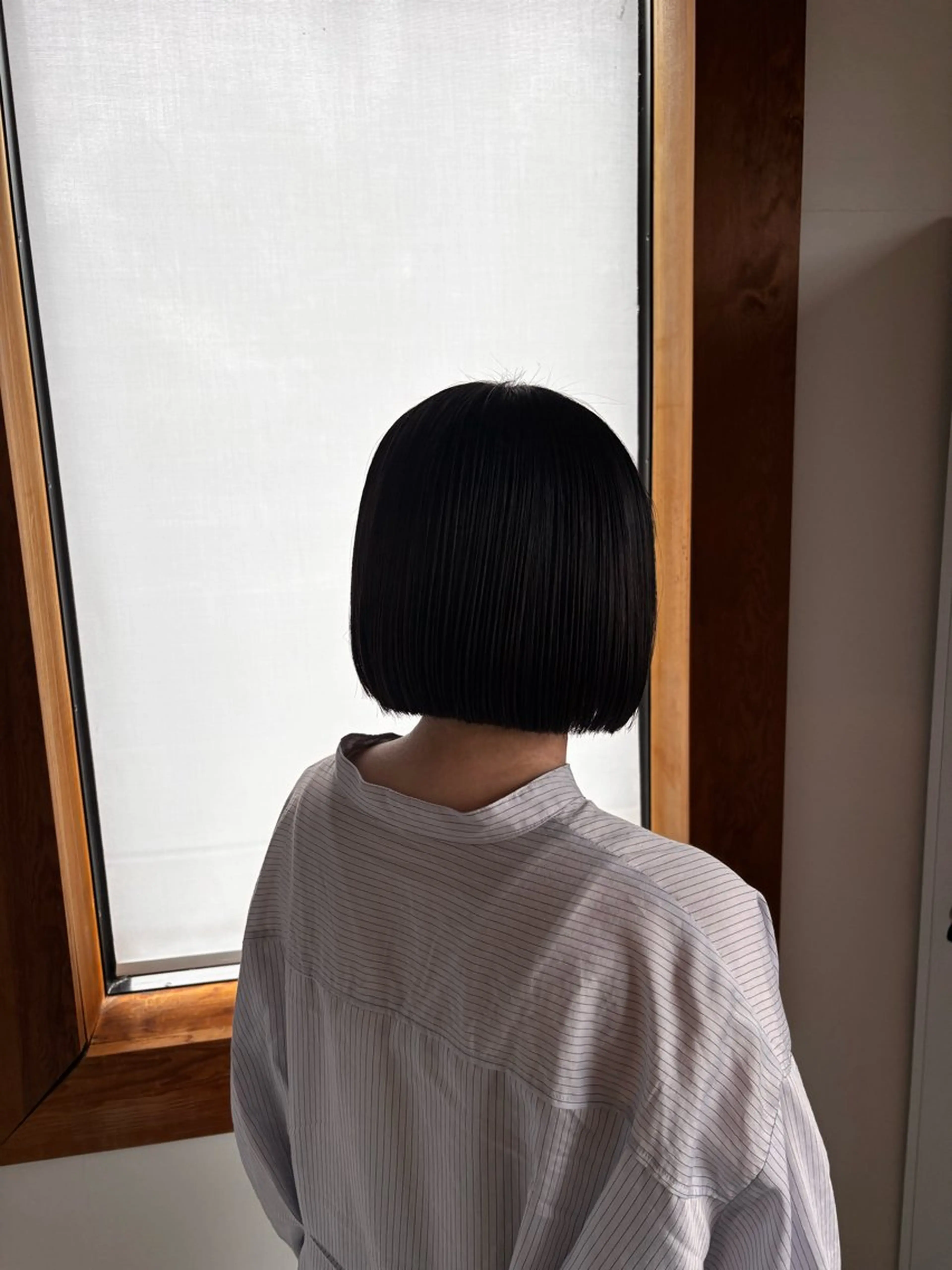 ミディアム 切りっぱなしボブ ワンレンボブ ボブ カット トリートメント HattoRi レイヤーカットのヘアスタイル