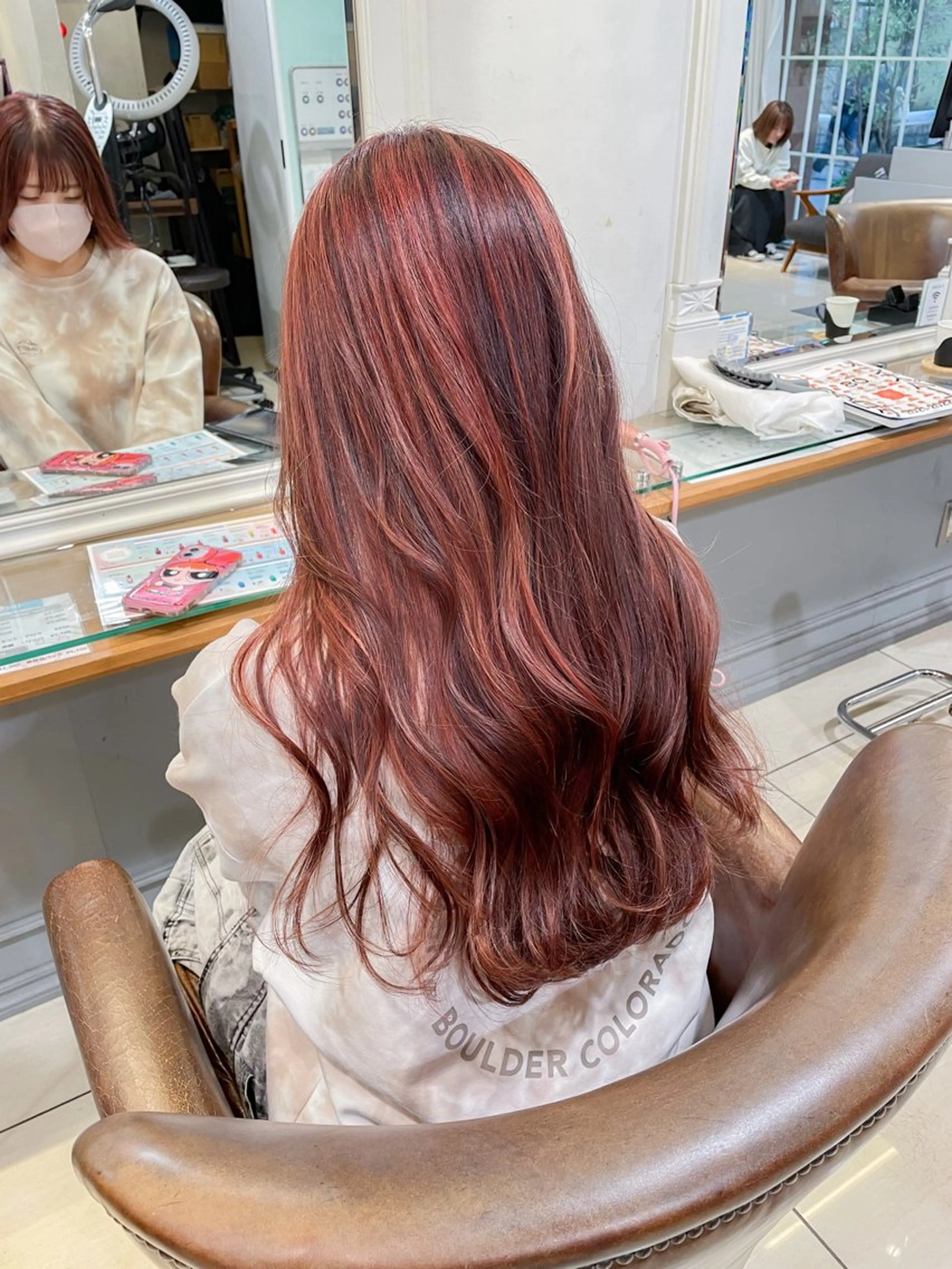 ロング カラー 透明感カラー ハイライトカラー レッドカラー ハイライト カット ヘアカラー トリートメント ボブ ブリーチ/miinaのヘアスタイル