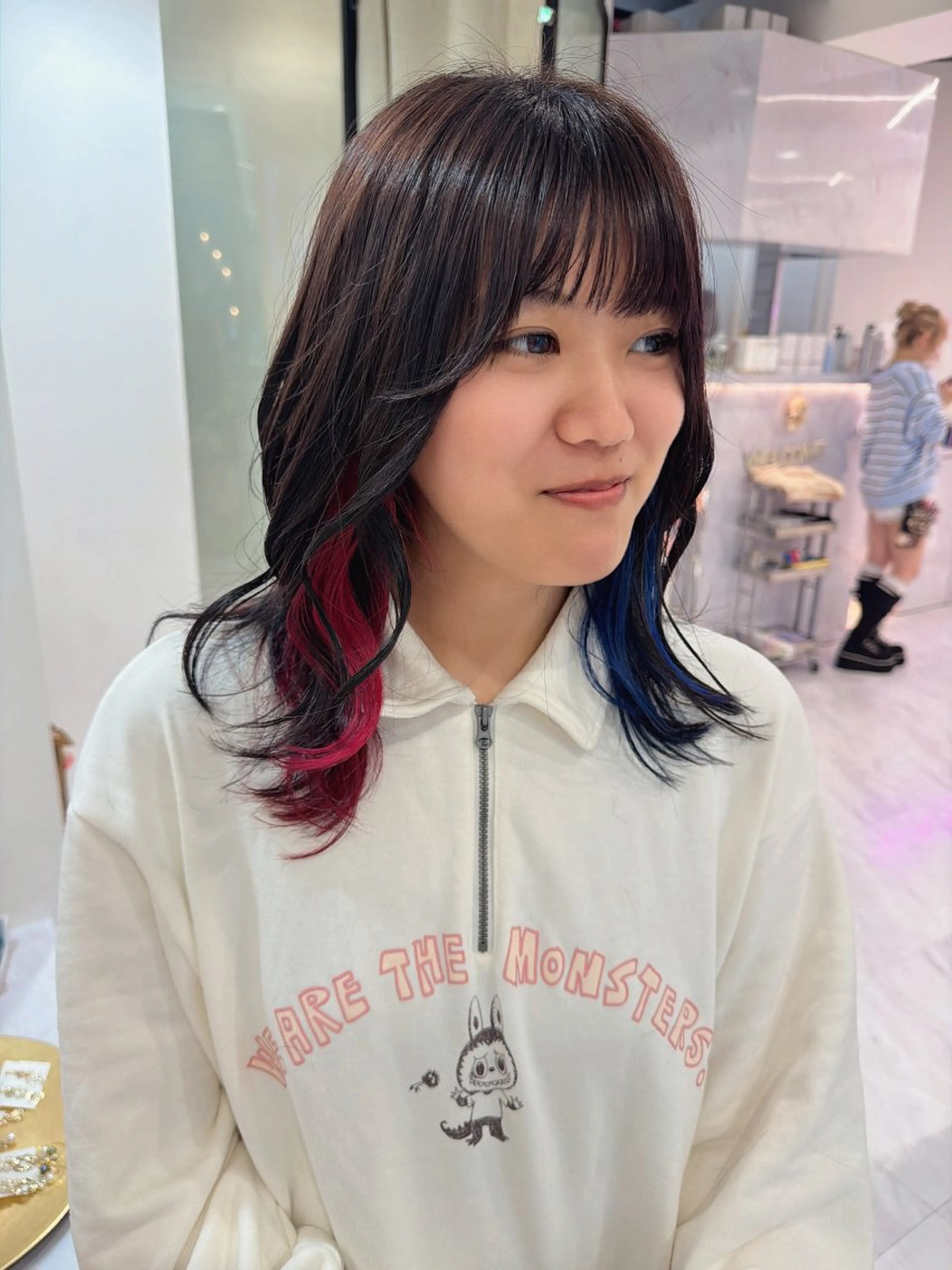 ミディアム カラー カット ヘアカラー SAYAKA 🍒／ボブ／暖色のヘアスタイル