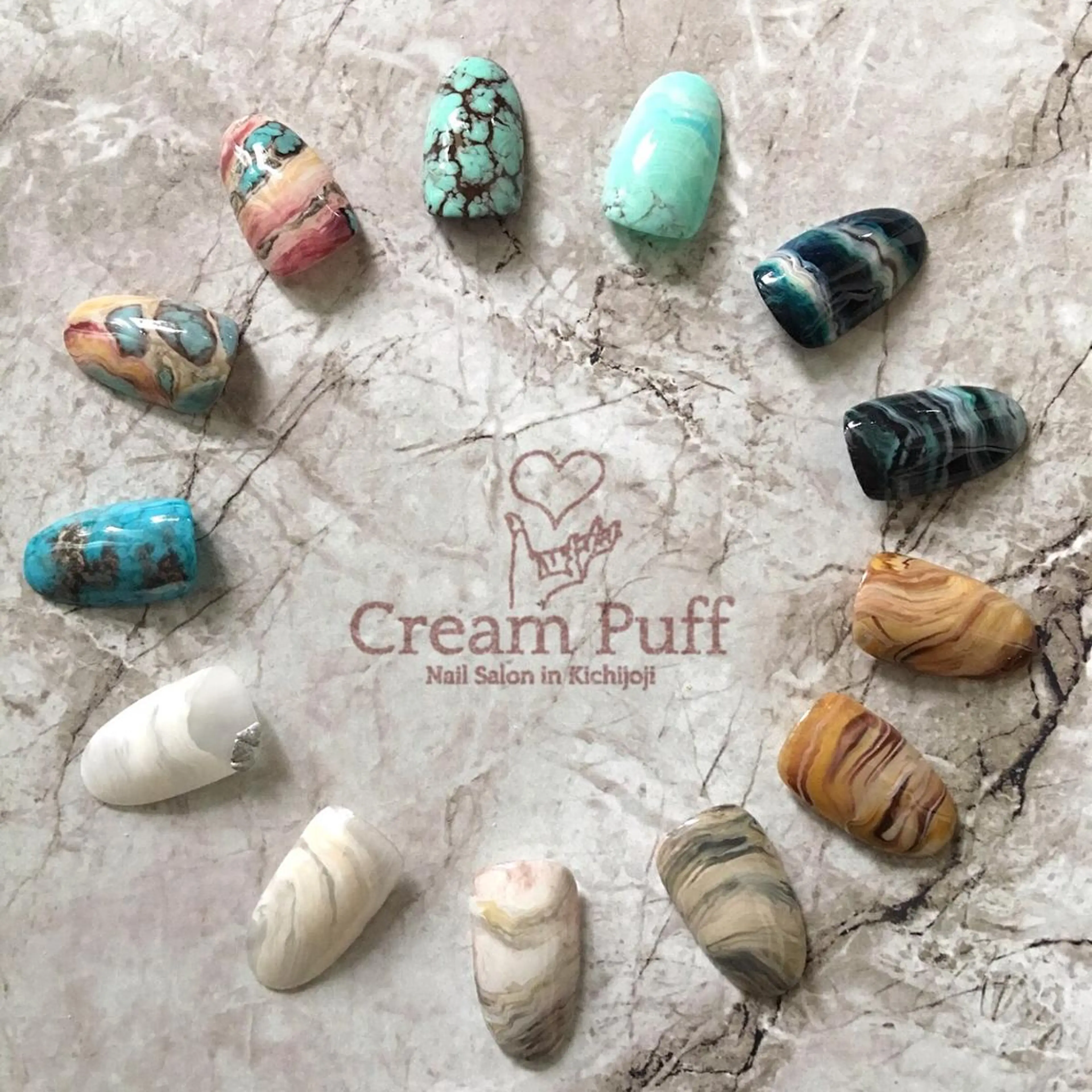 ネイル アートネイル 大理石ネイル(マーブル) HAMANO MIKAのネイルデザイン