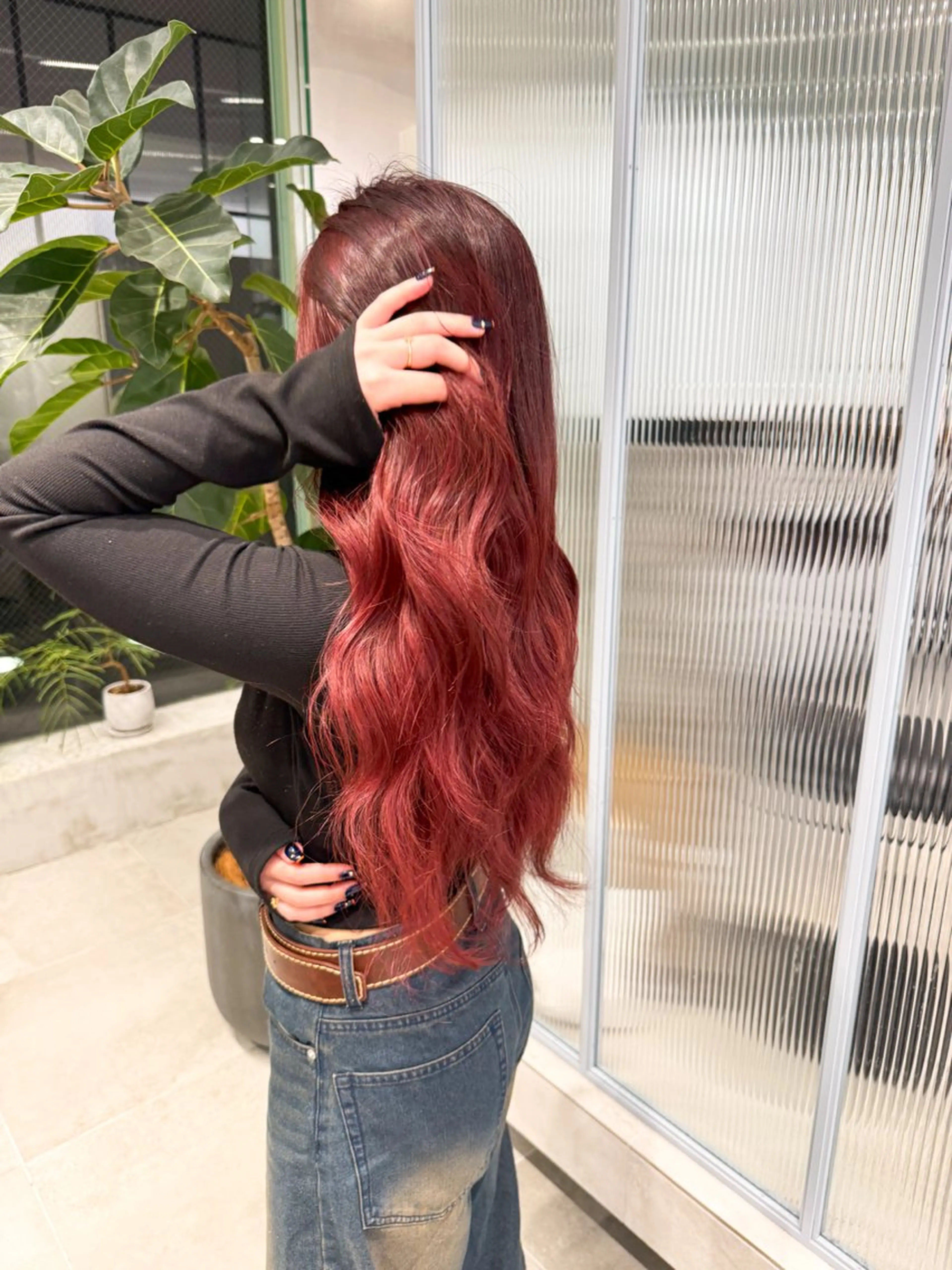 ロング カラー ひかり／ベージュ ／似合わせカットのヘアスタイル