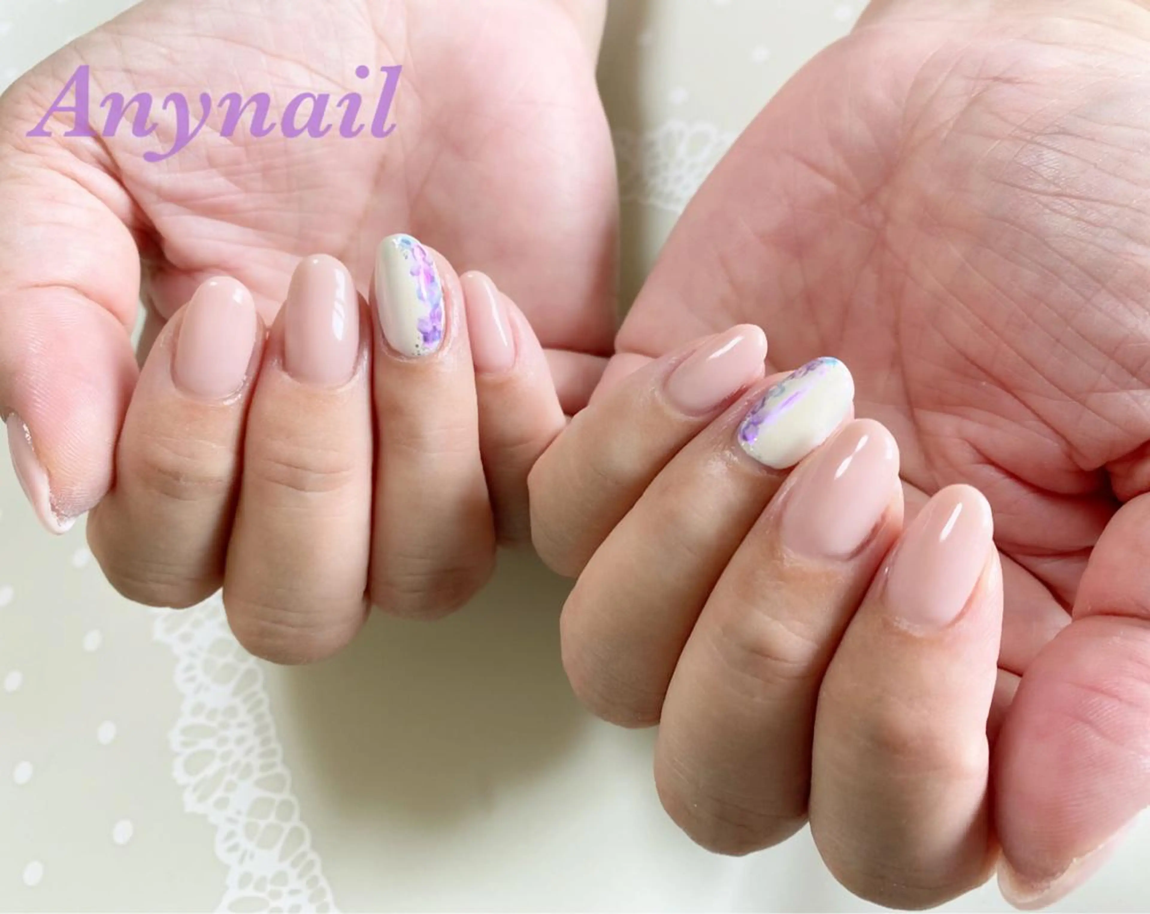 ネイル オーロラネイル ブルー ミラーネイル オフィスネイル ワンカラーネイル 岩澤 恵子のネイルデザイン