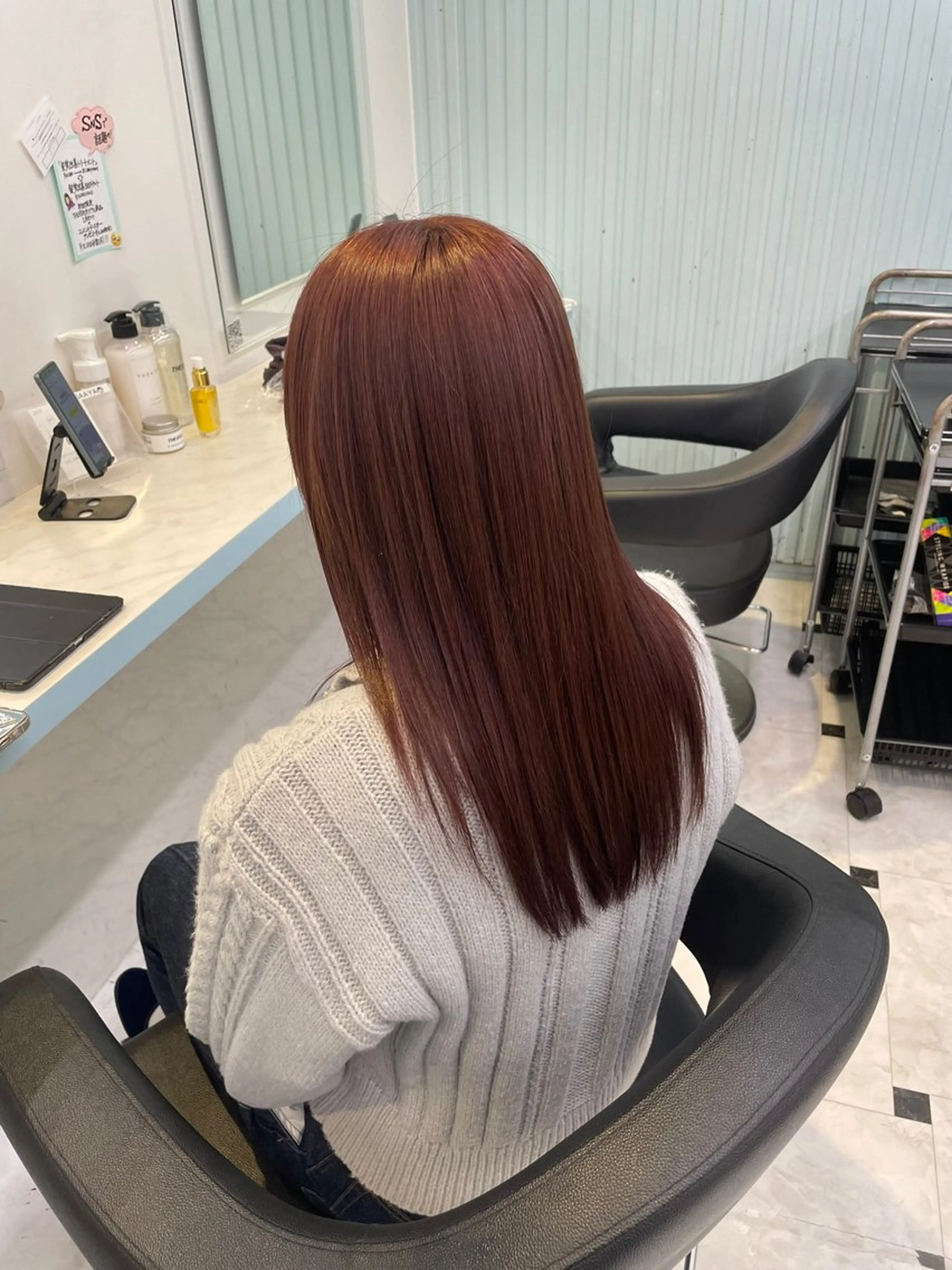 セミロング カラー 🇰🇷韓流暖色ヘア 🍒saaya🍒のヘアスタイル