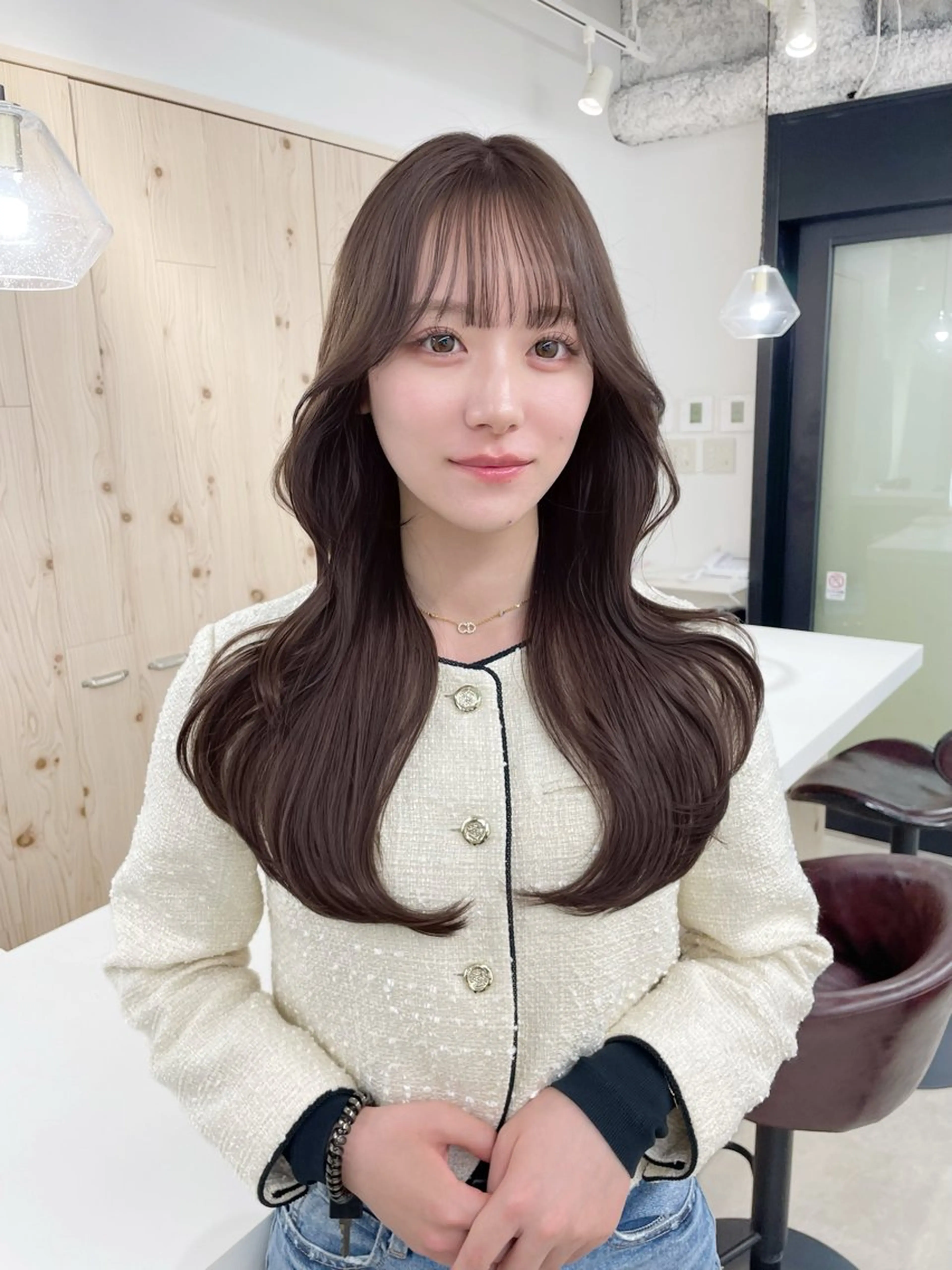 ロング カラー 新宿/韓国ヘア/ 髪質改善ストレートのヘアスタイル