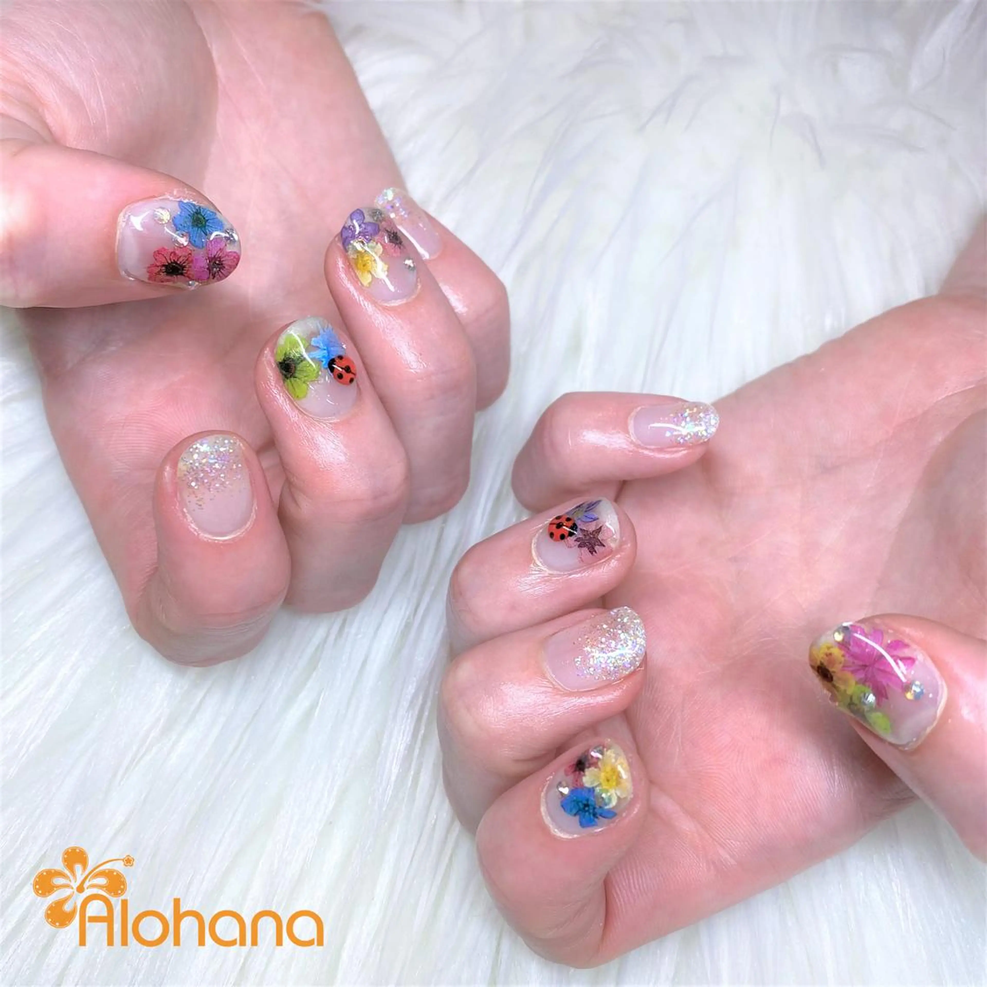 ネイル フラワーネイル ハンドネイル Alohana Minaのネイルデザイン