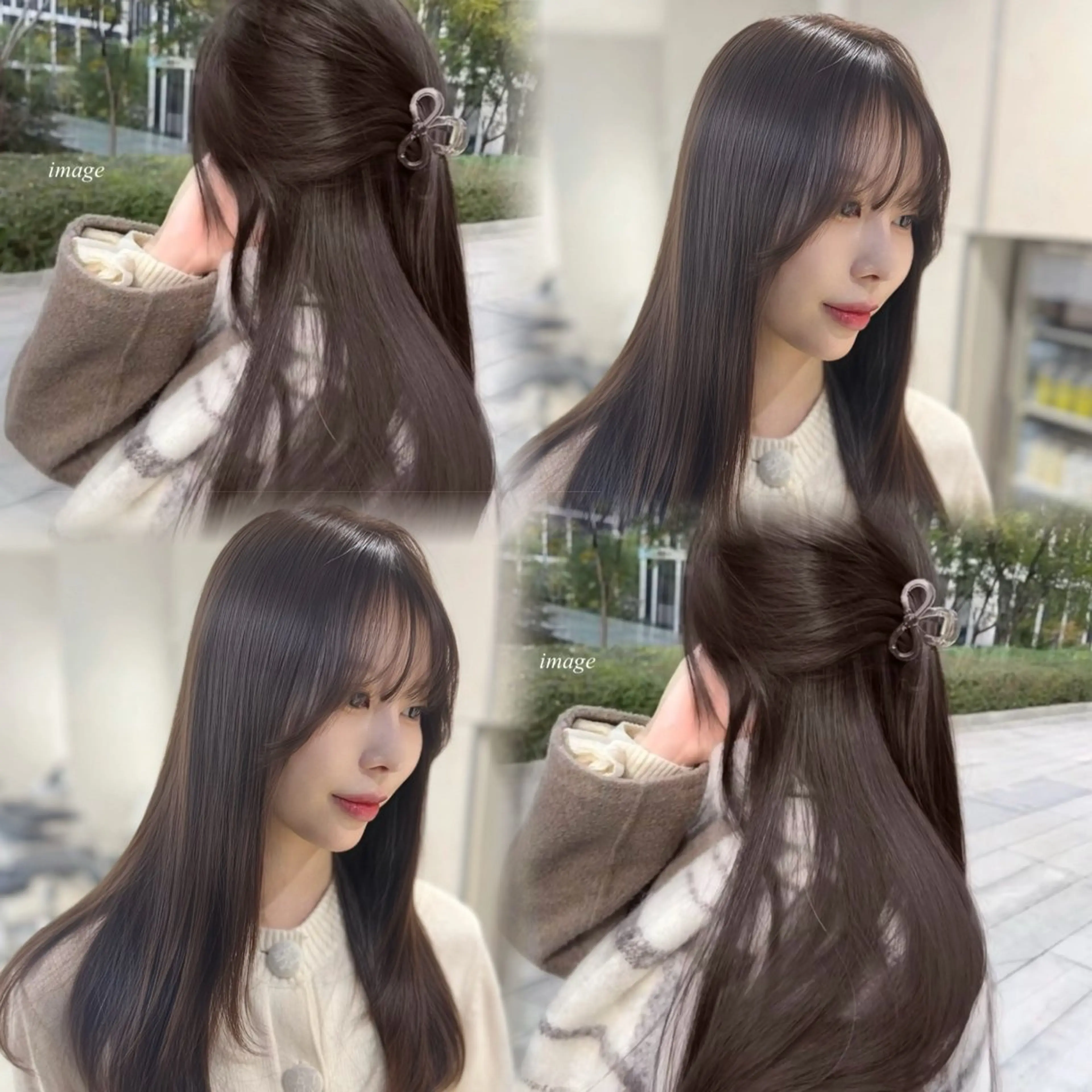 セミロング カラー カット ヘアカラー トリートメント 韓国風ハッシュカット 似合わせレイヤー池袋のヘアスタイル