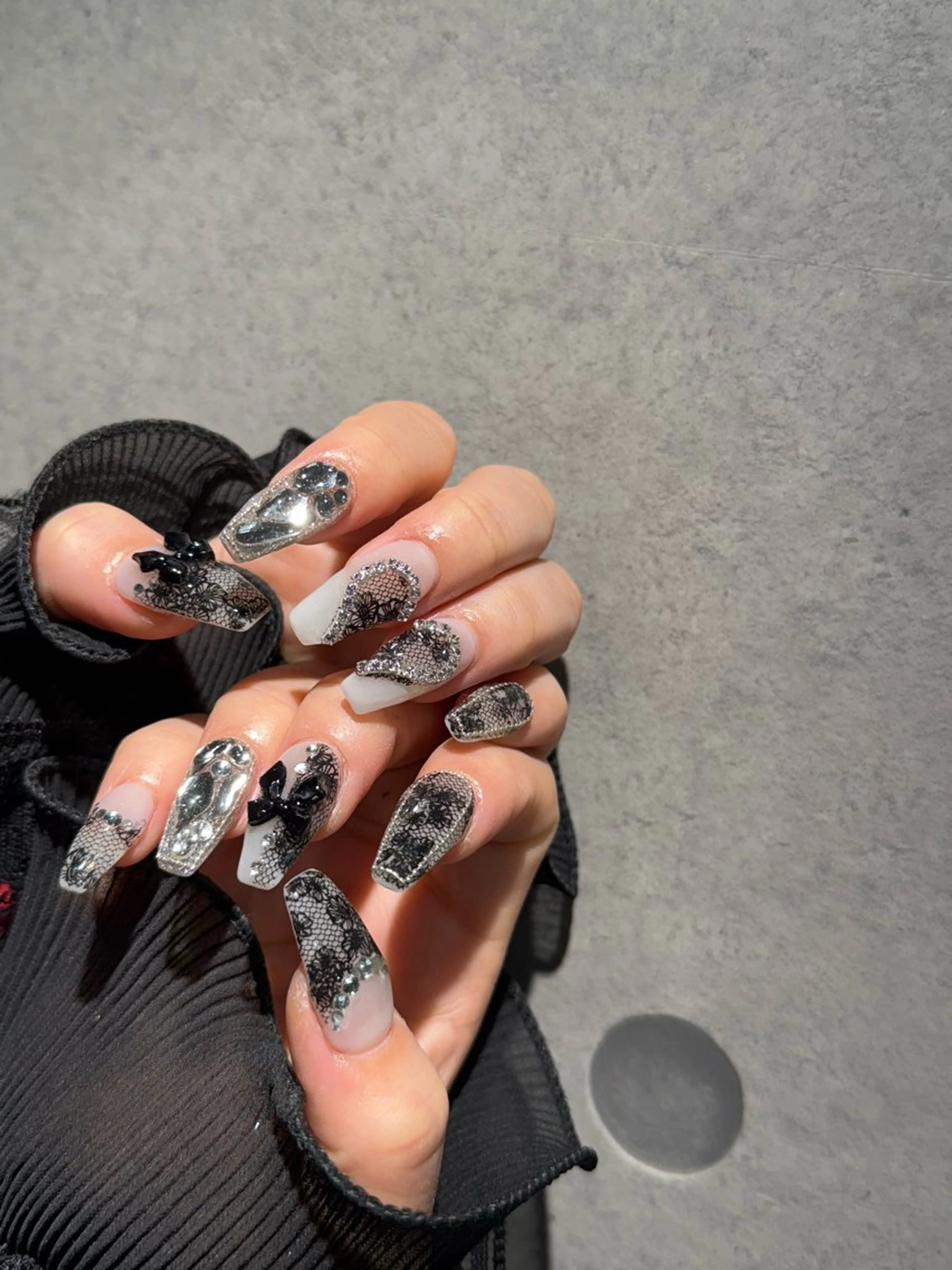 ネイル I-nailロング /ワンホン/キラキラのネイルデザイン