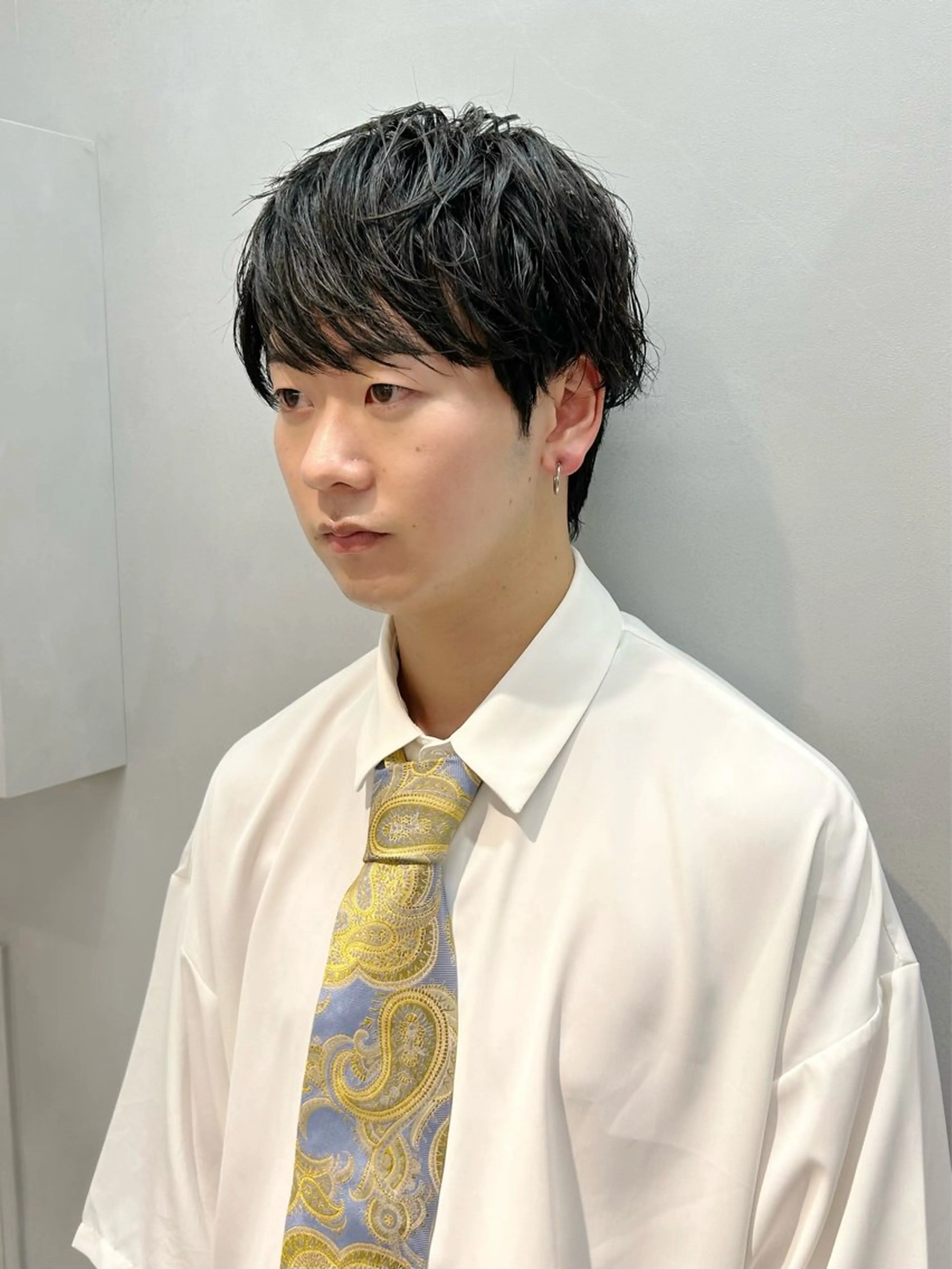 ミディアム メンズ マッシュウルフ マッシュ メンズウルフカット 縮毛矯正 ウルフカット 池袋/レイヤー/ 顔まわり/taigaのヘアスタイル