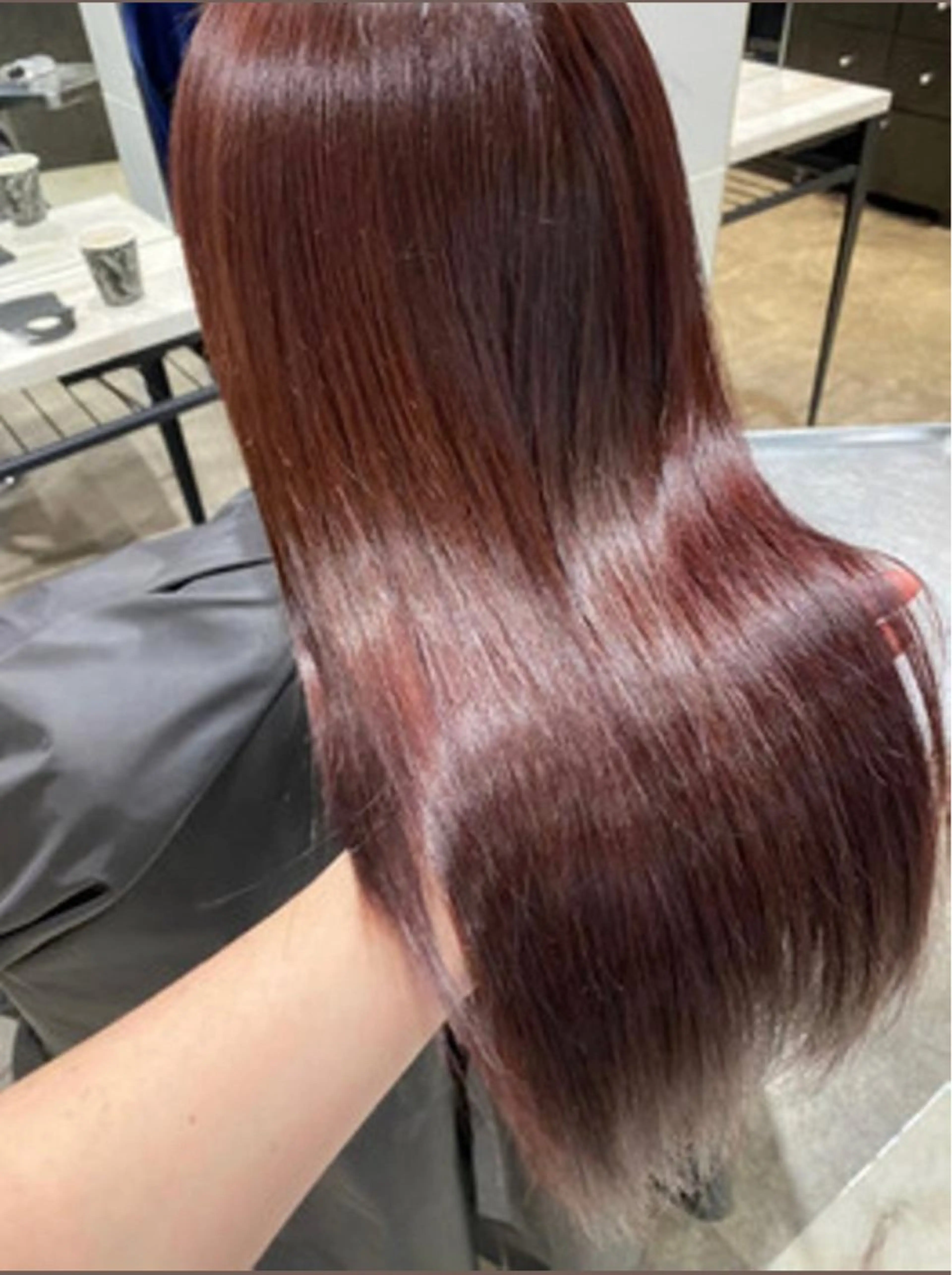 ロング カラー オレンジ カット 縮毛矯正 トリートメント HARUKA 🤍のヘアスタイル