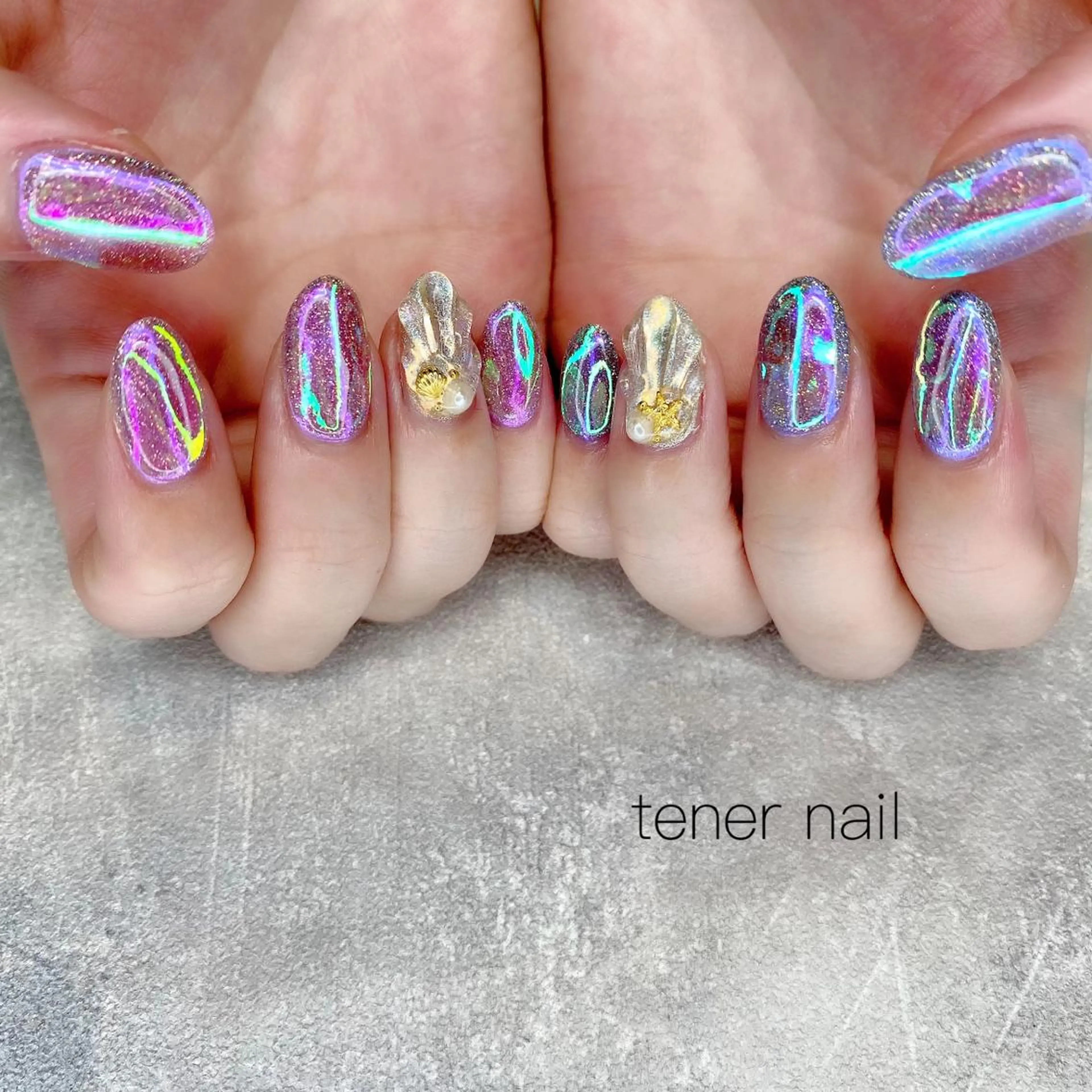 ネイル 氷ネイル・うるうるネイル テネルネイル tener nailのネイルデザイン