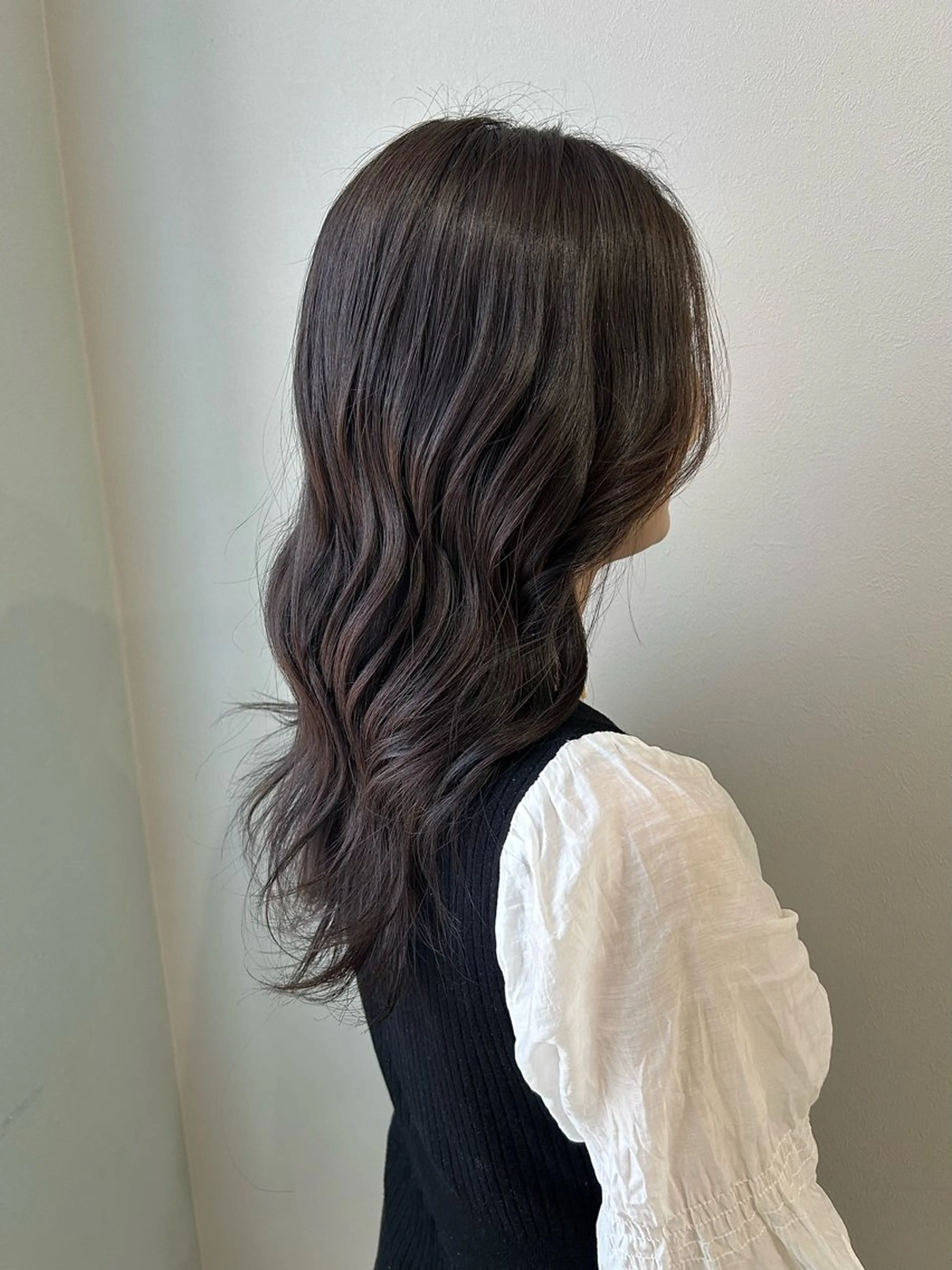 セミロング カラー アッシュ アッシュブラウン ブラウンカラー 透明感カラー ダークアッシュ カット ヘアカラー 🫧はやし かほ🫧のヘアスタイル