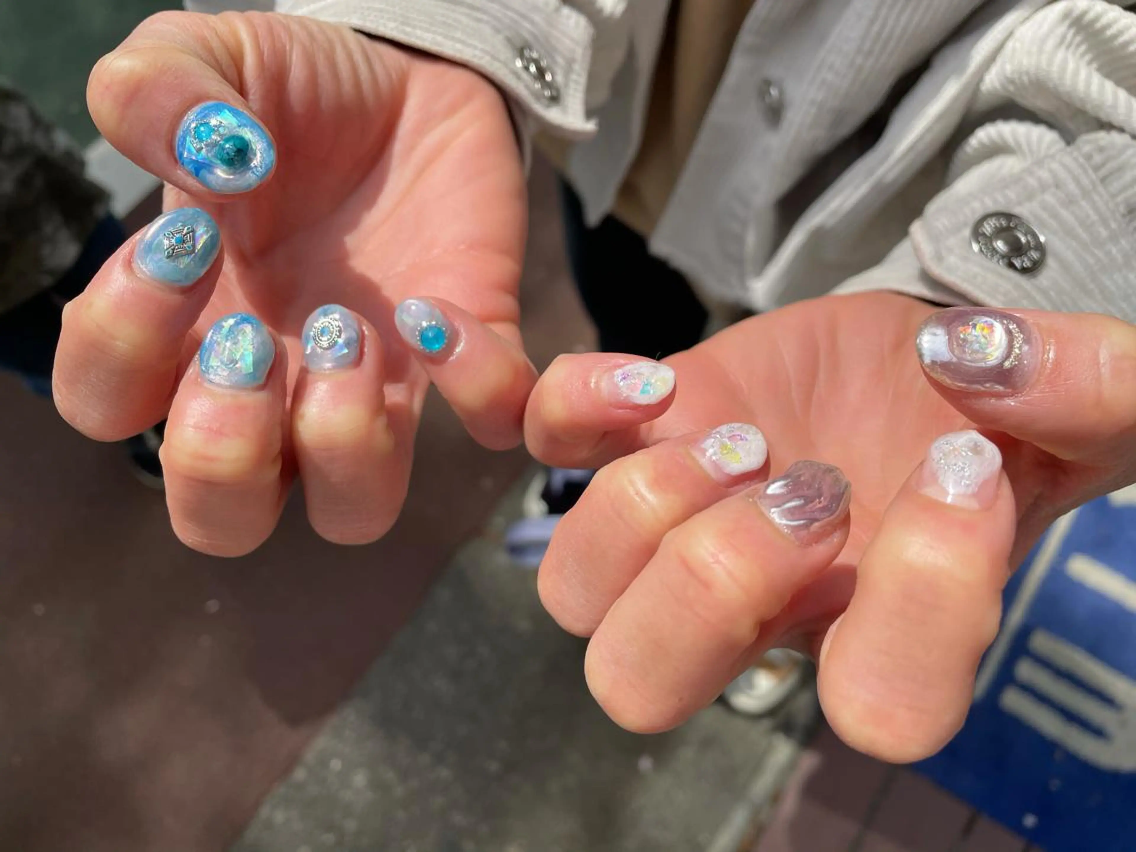 ネイル ハンドネイル ハンドケア はばすみれ🎀ﾈｲﾙ 光ﾌｪｲｼｬﾙ ﾍｱのネイルデザイン