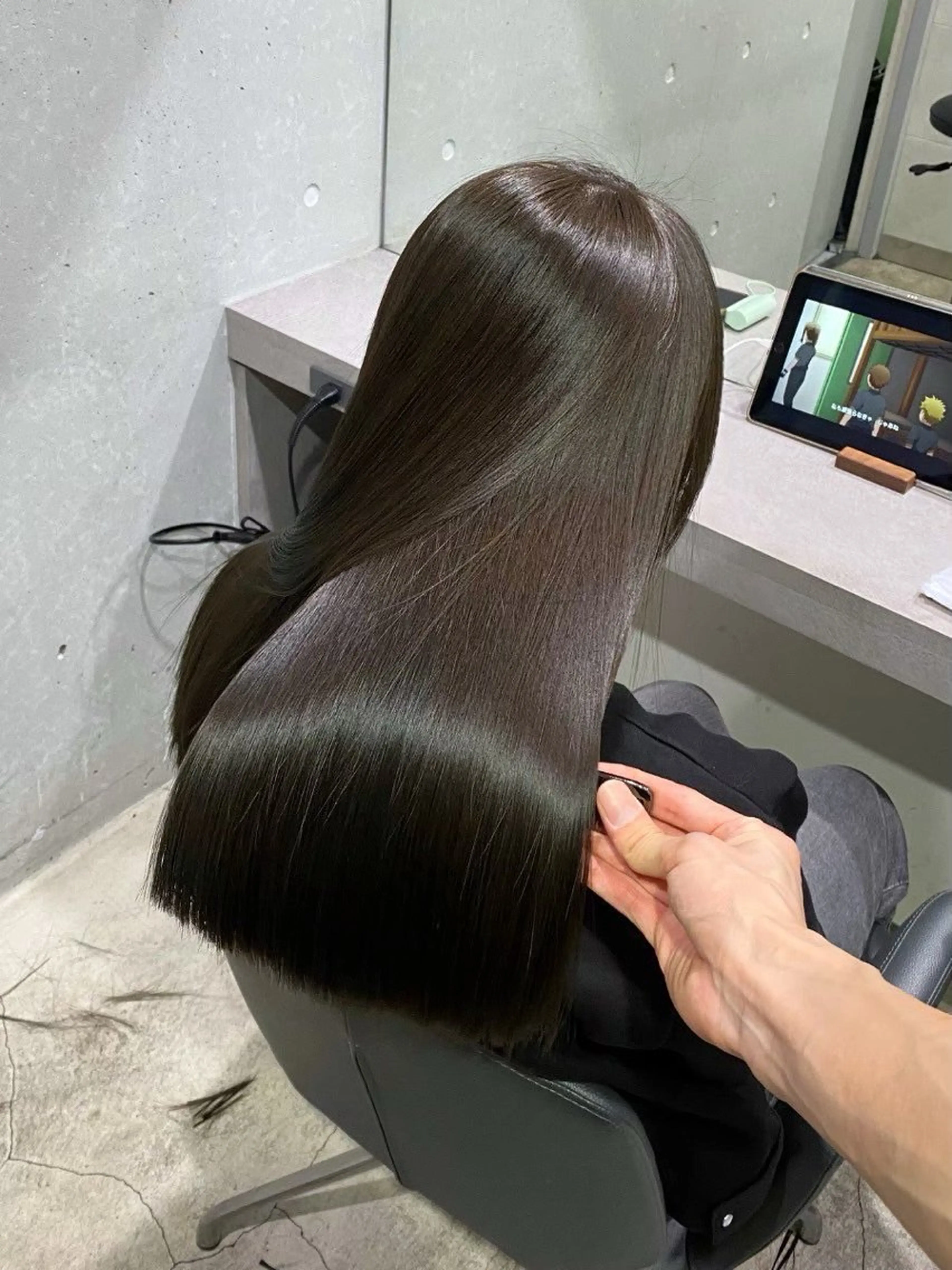 ロング 縮毛矯正 トリートメント 大野 仁のヘアスタイル