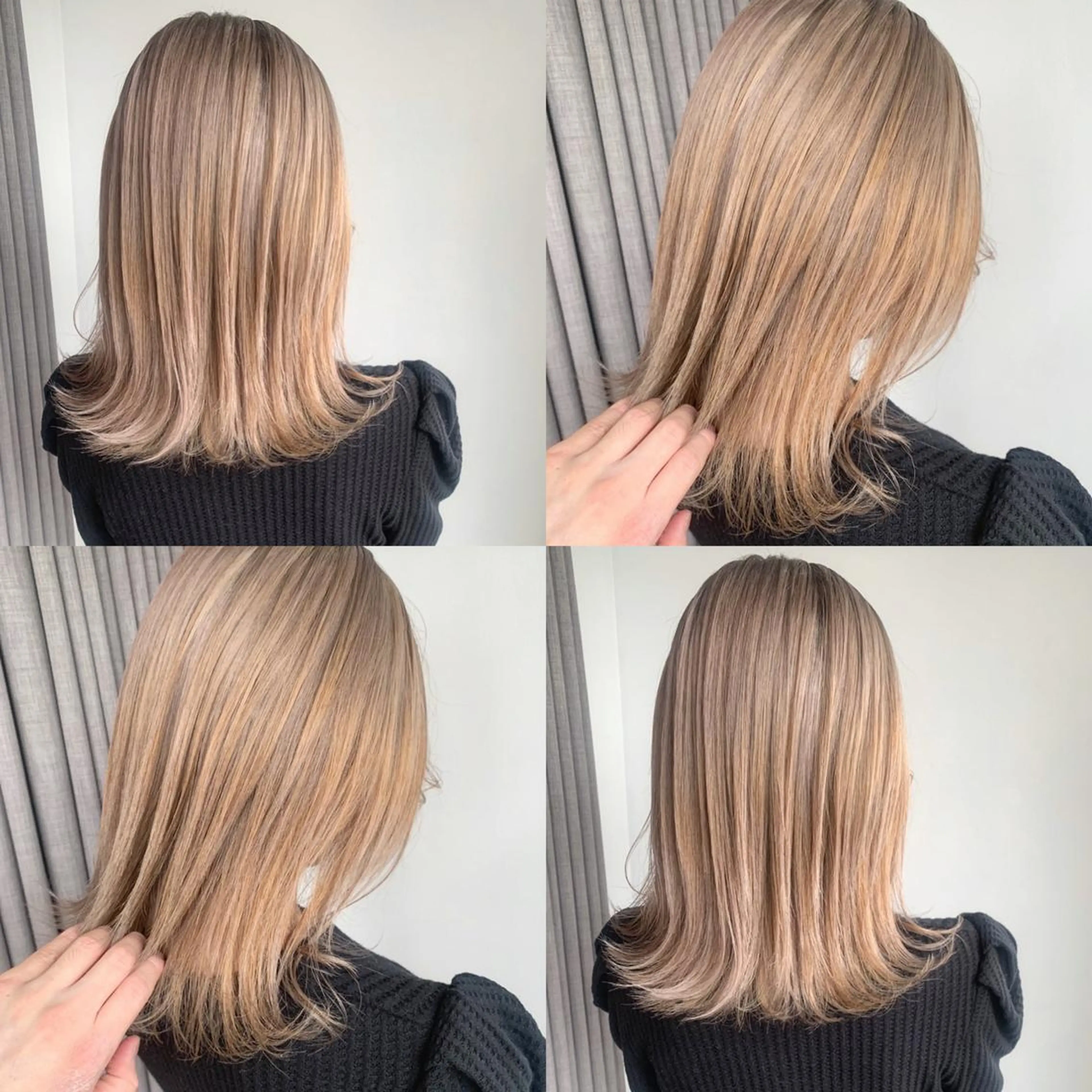 ミディアム カラー ヘアカラー トリートメント ヘアセット ✨艶ブリーチカラー ✨四ノ宮裕己のヘアスタイル