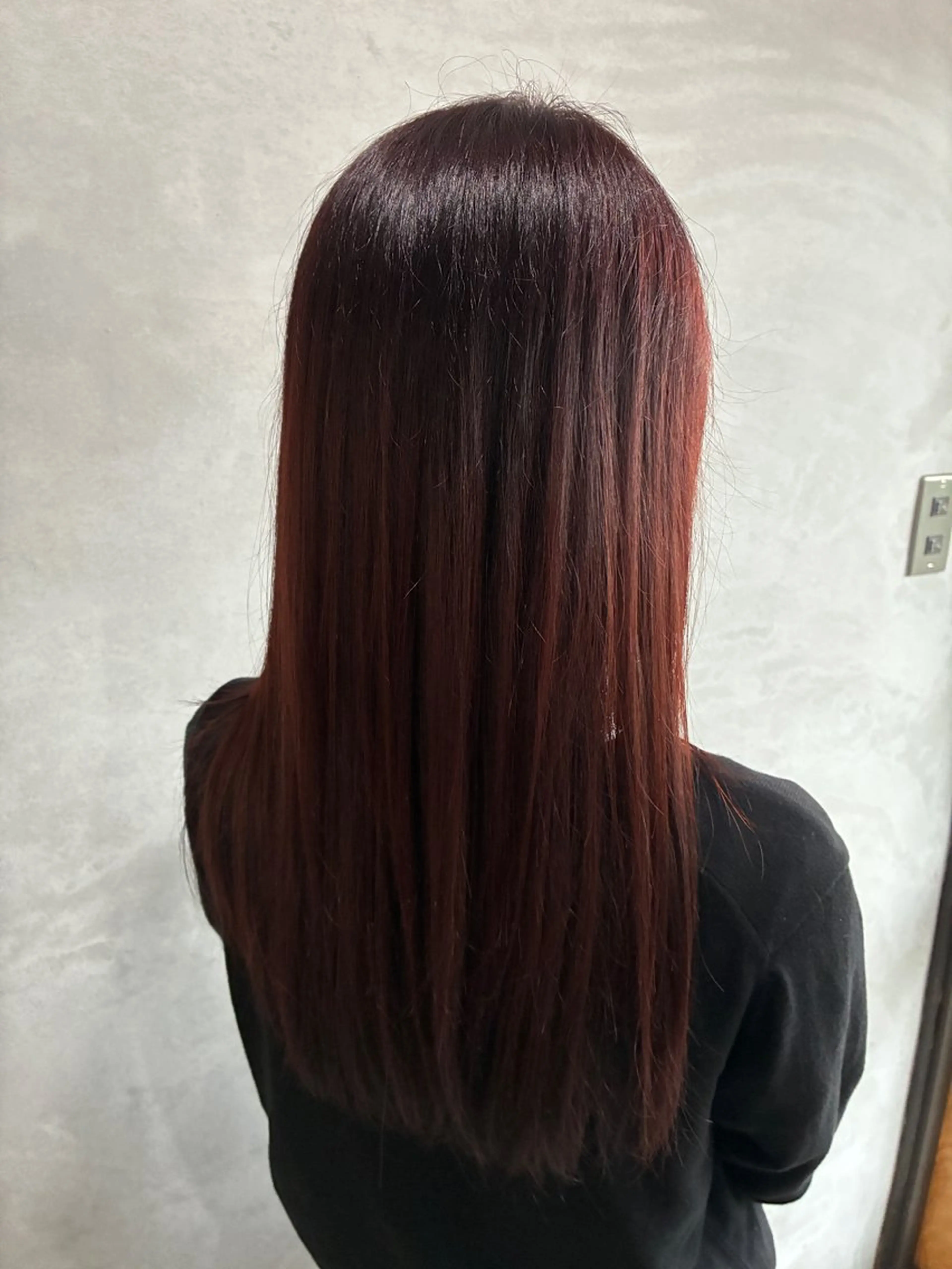 ロング カラー レッドカラー トリートメント 安城/カットモデル 🩷艶カラー🎀もえのヘアスタイル