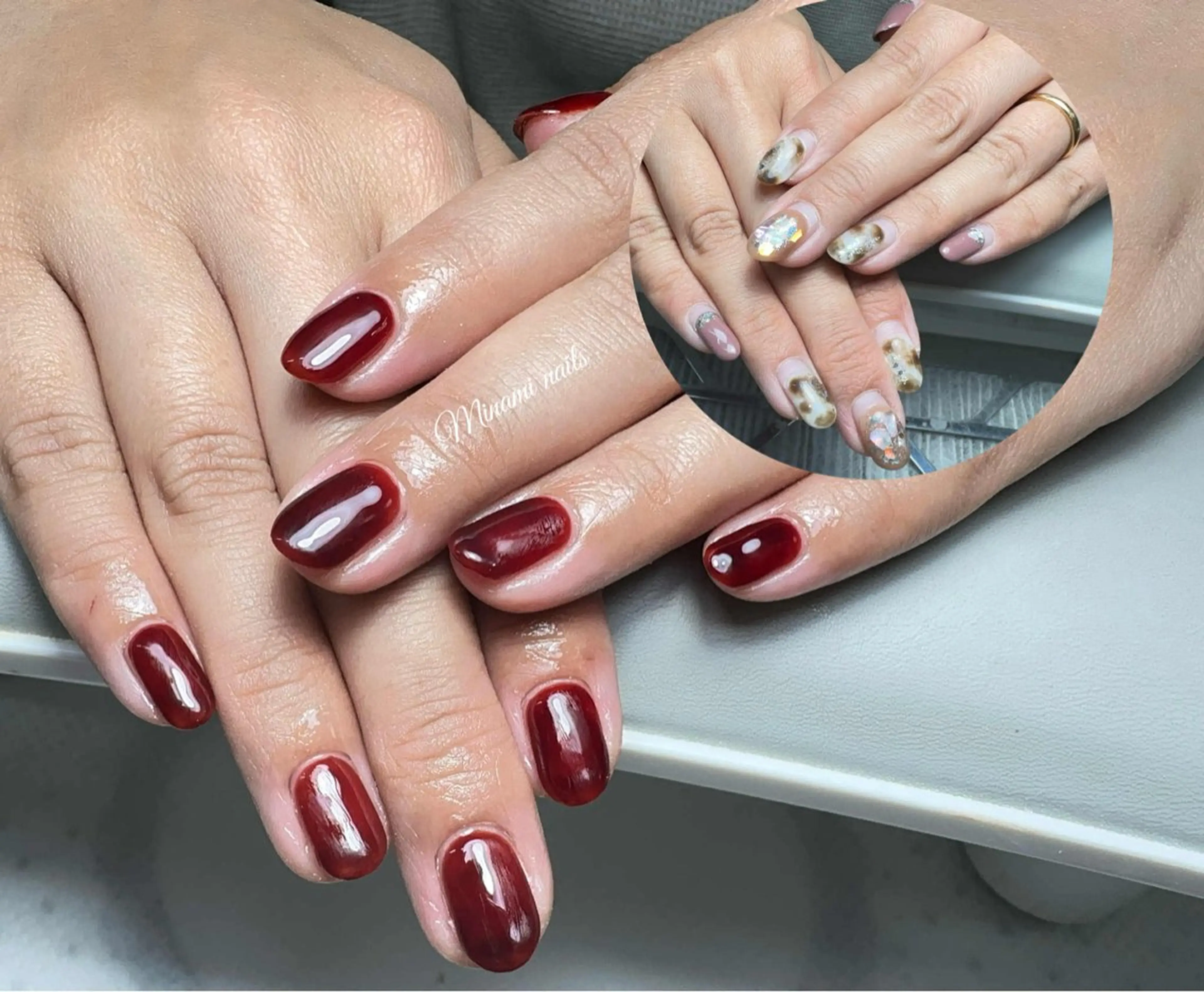 ネイル アートネイル オーロラネイル ガーリー キラキラネイル 韓国ネイル Minami Nailsのネイルデザイン