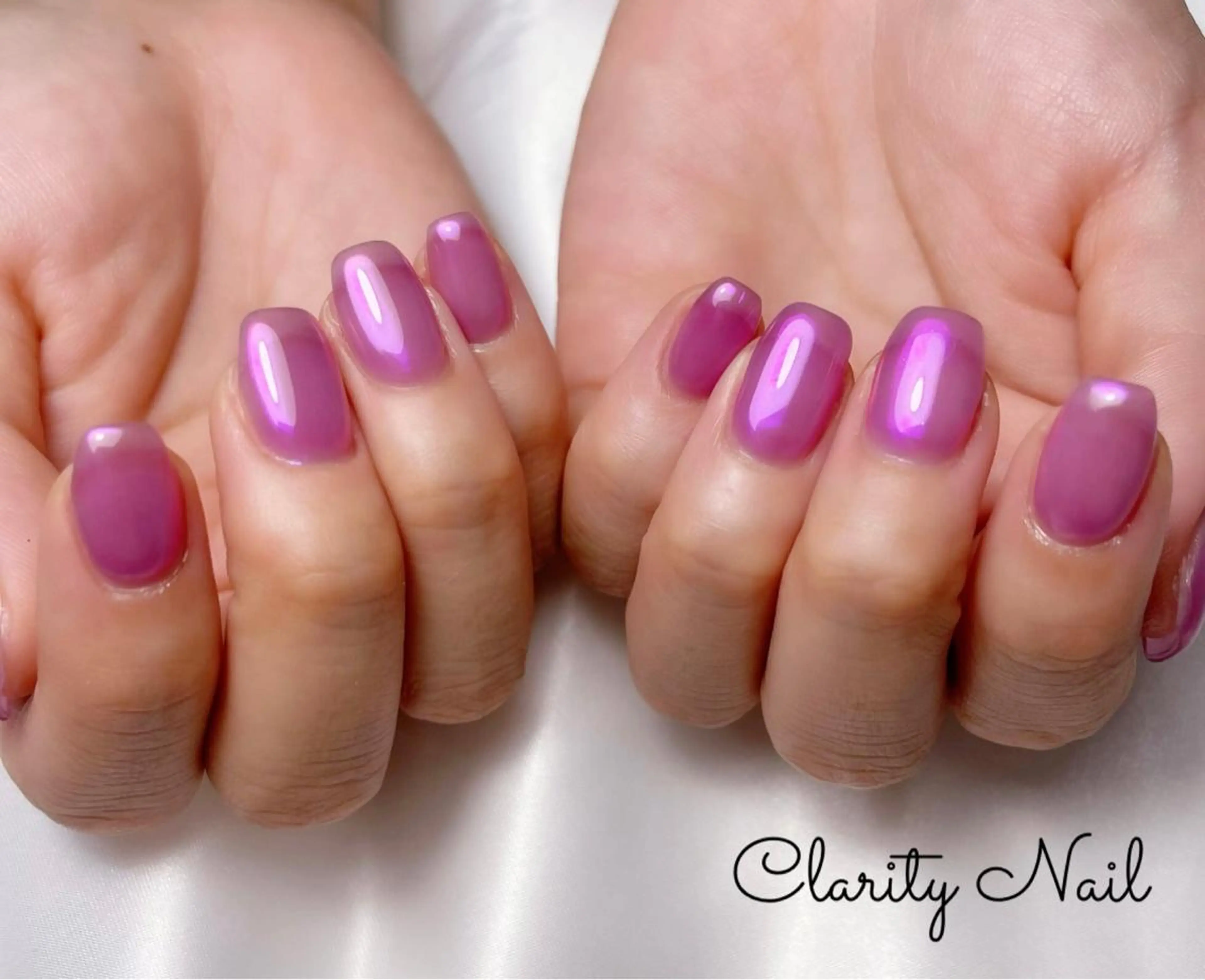 ネイル オーロラネイル ワンカラーネイル ハンドネイル Clarity Nailのネイルデザイン