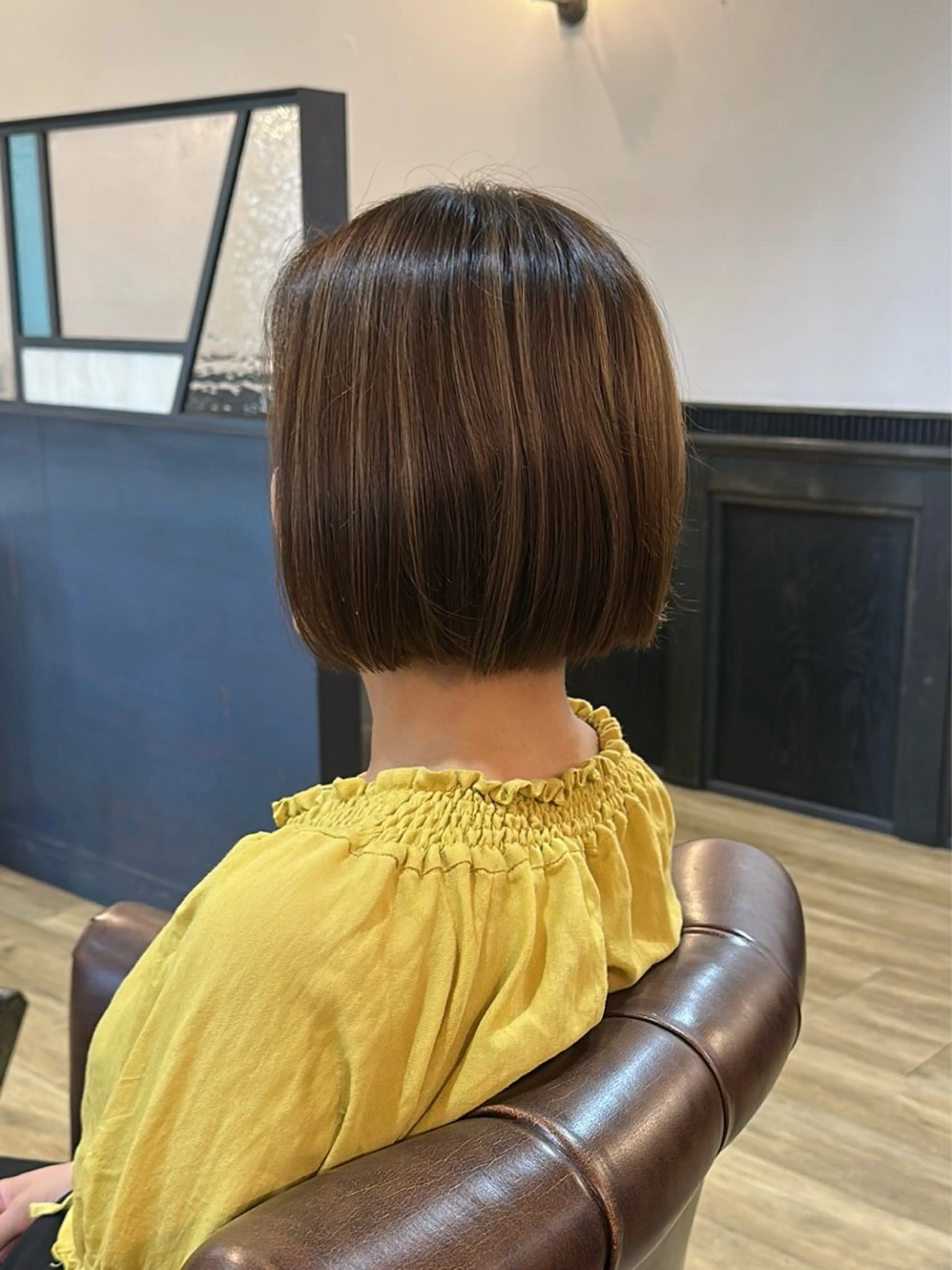 ミディアム カット ツヤ感/透明感カラー /蟹江/harunaのヘアスタイル