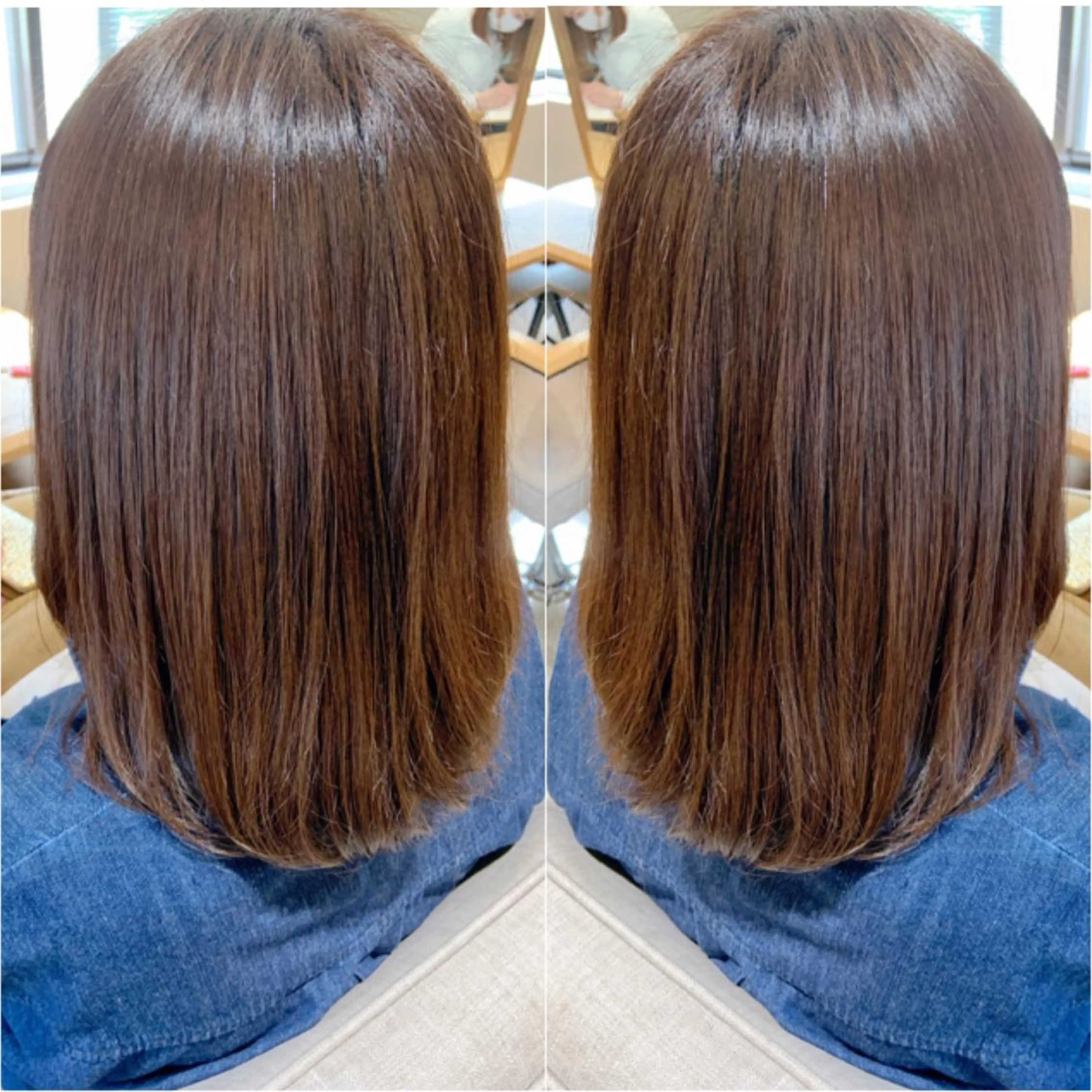 ミディアム カラー カット ヘアカラー トリートメント 韓国hair🦋 Nanaのヘアスタイル