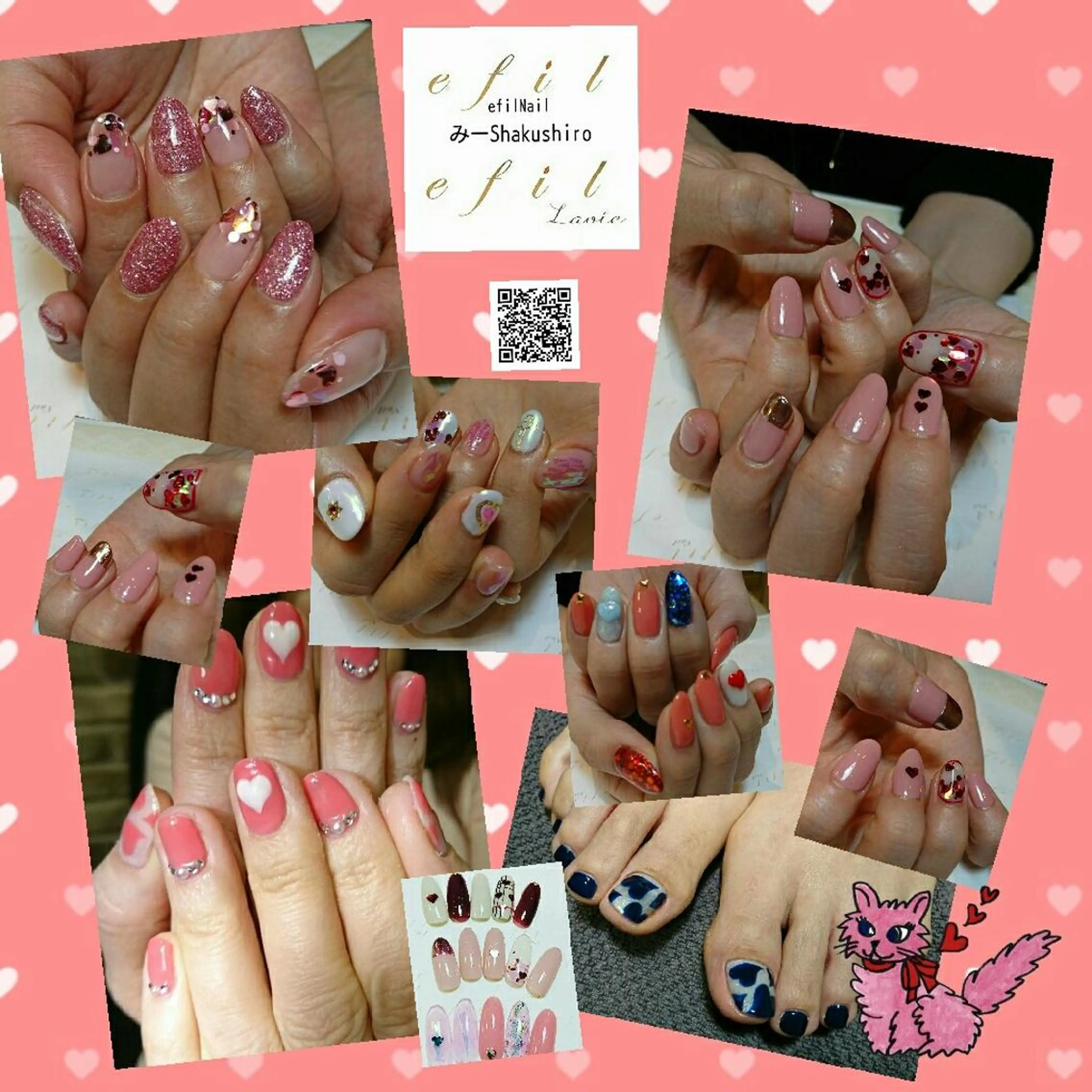 ネイル ハート 持ち込み みー shakushiroのネイルデザイン