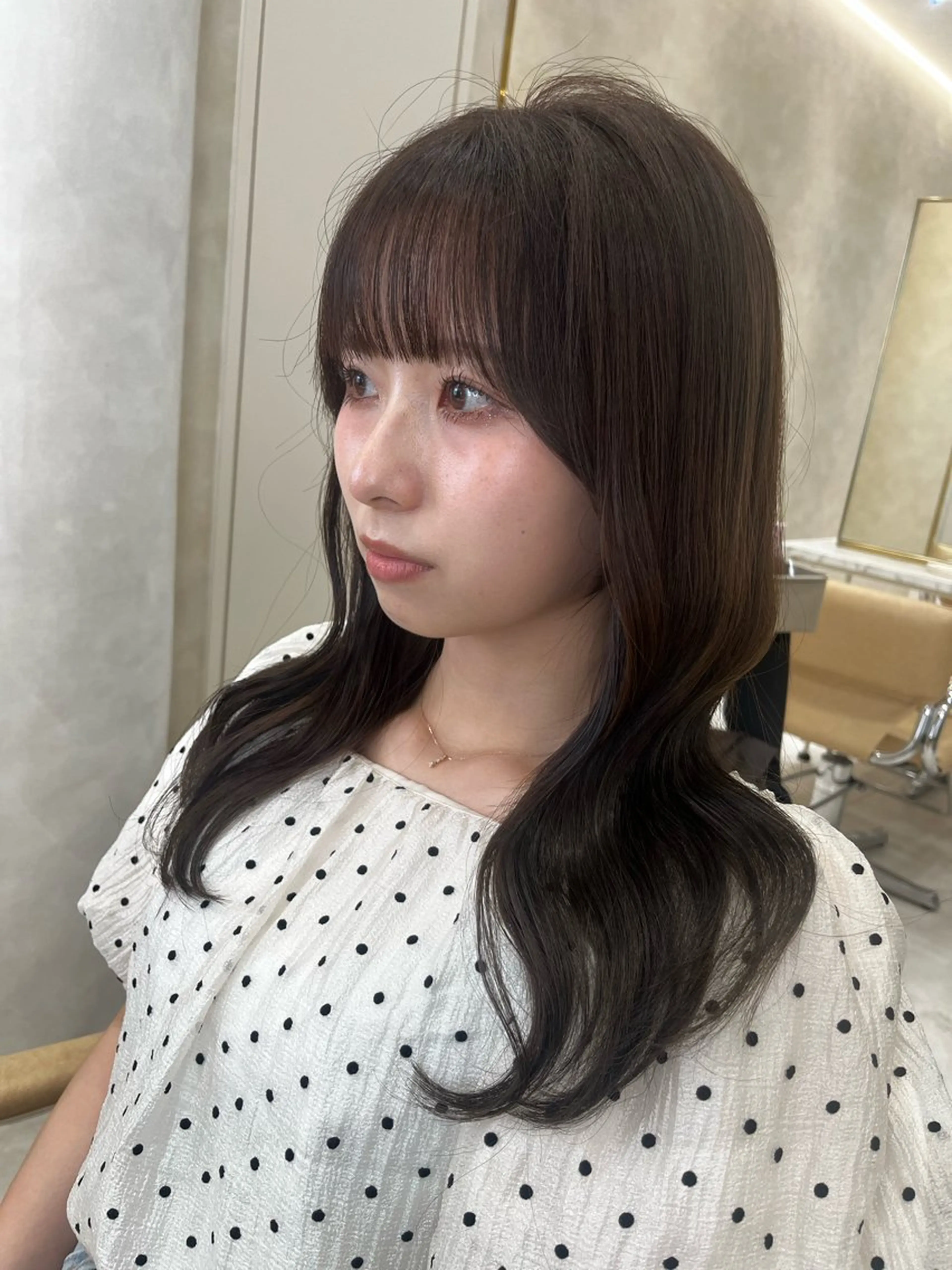 セミロング 似合わせカット カット ヘアカラー nao🎀zina 透明感/艶髪のヘアスタイル