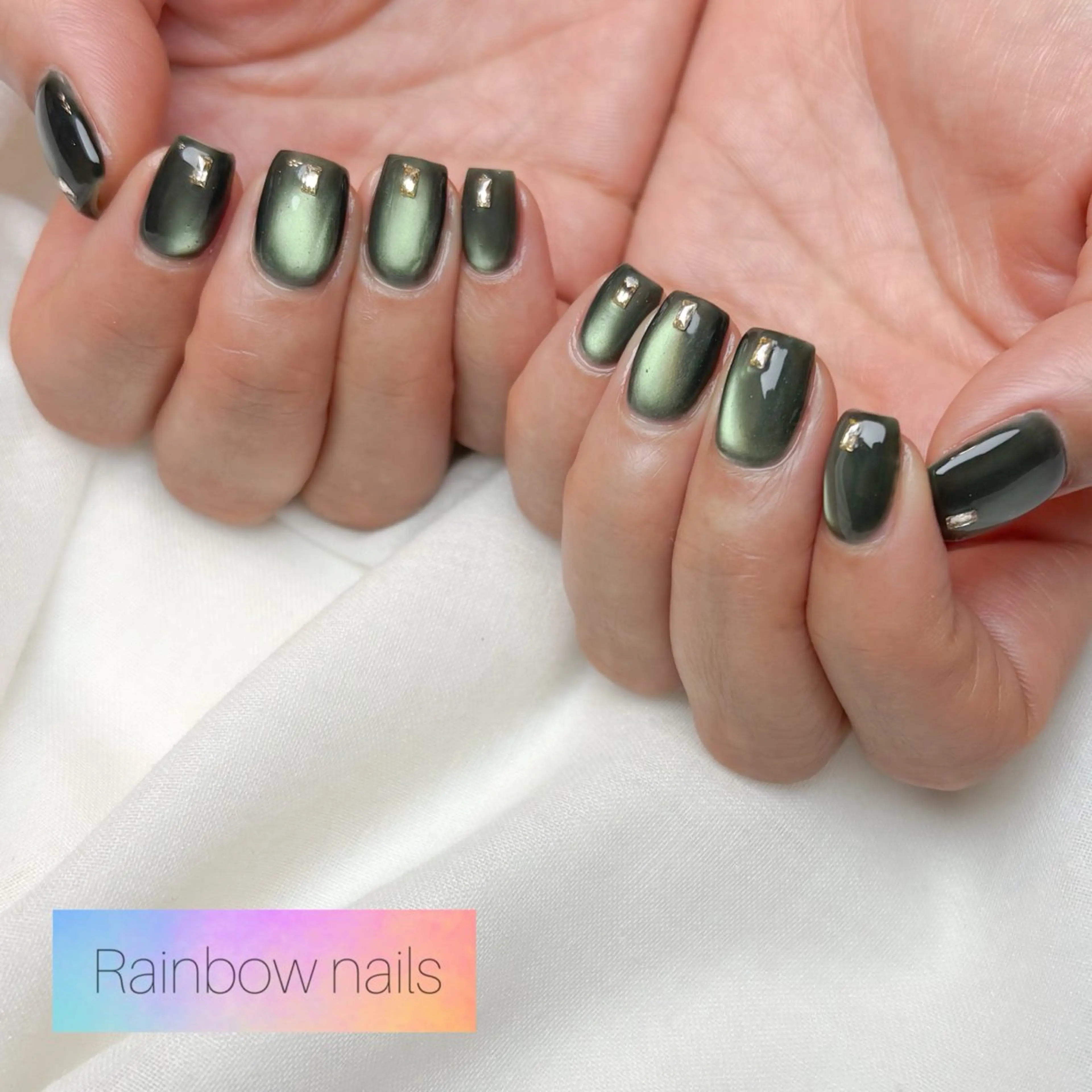 ネイル ハンドネイル Rainbow nailsくろちゃんのネイルデザイン