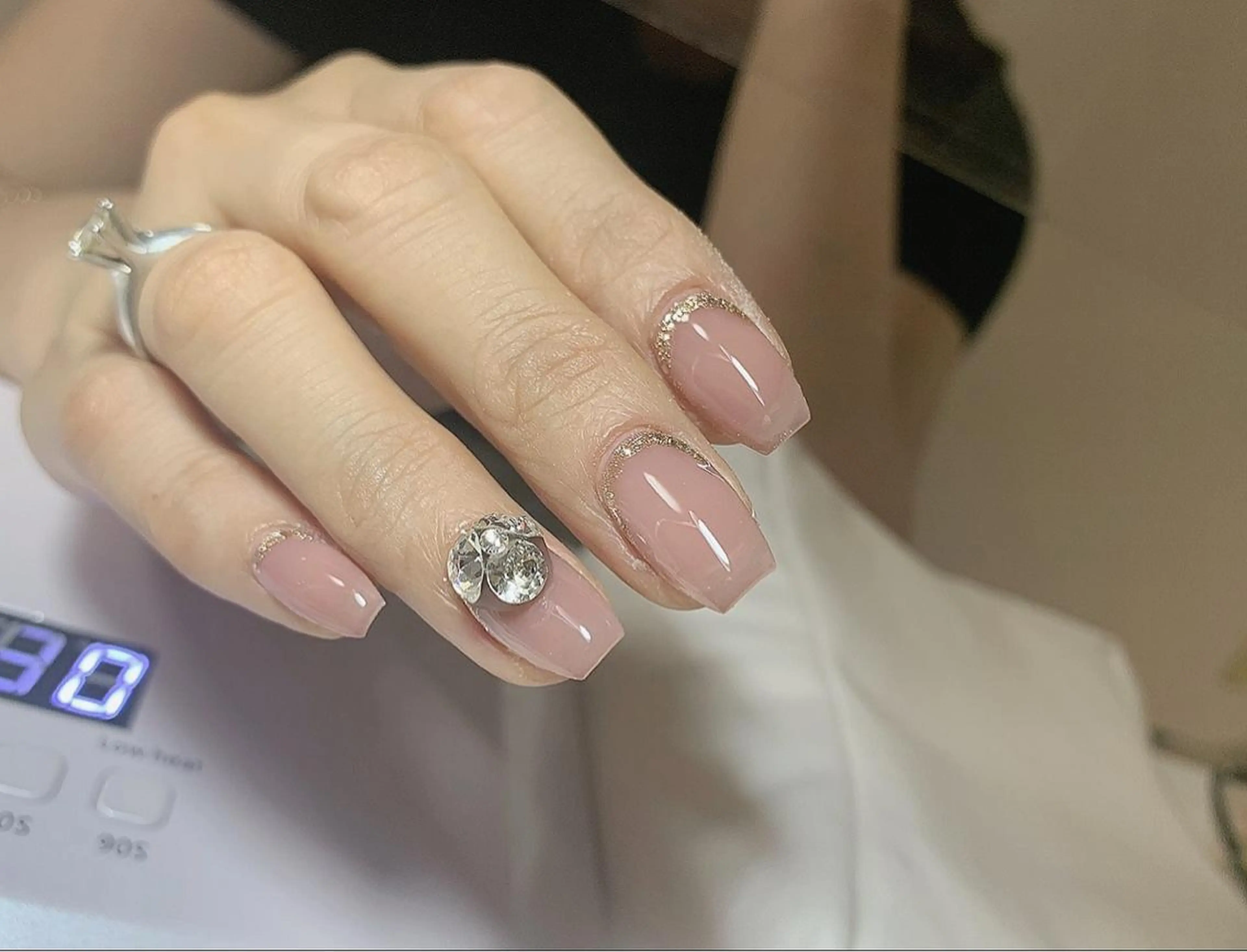 ネイル フレンチネイル 氷ネイル・うるうるネイル 逆フレンチ For u nailのネイルデザイン