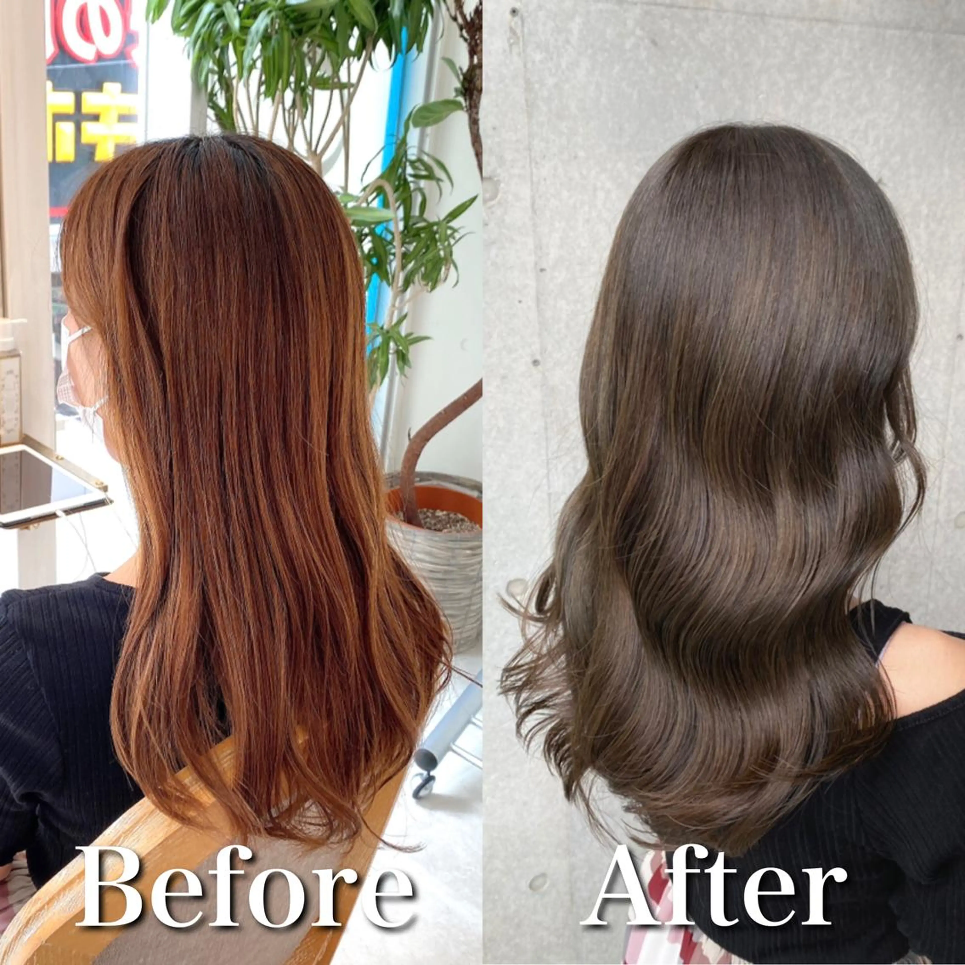 セミロング カラー モテ前髪 タゴメ シンヤのヘアスタイル