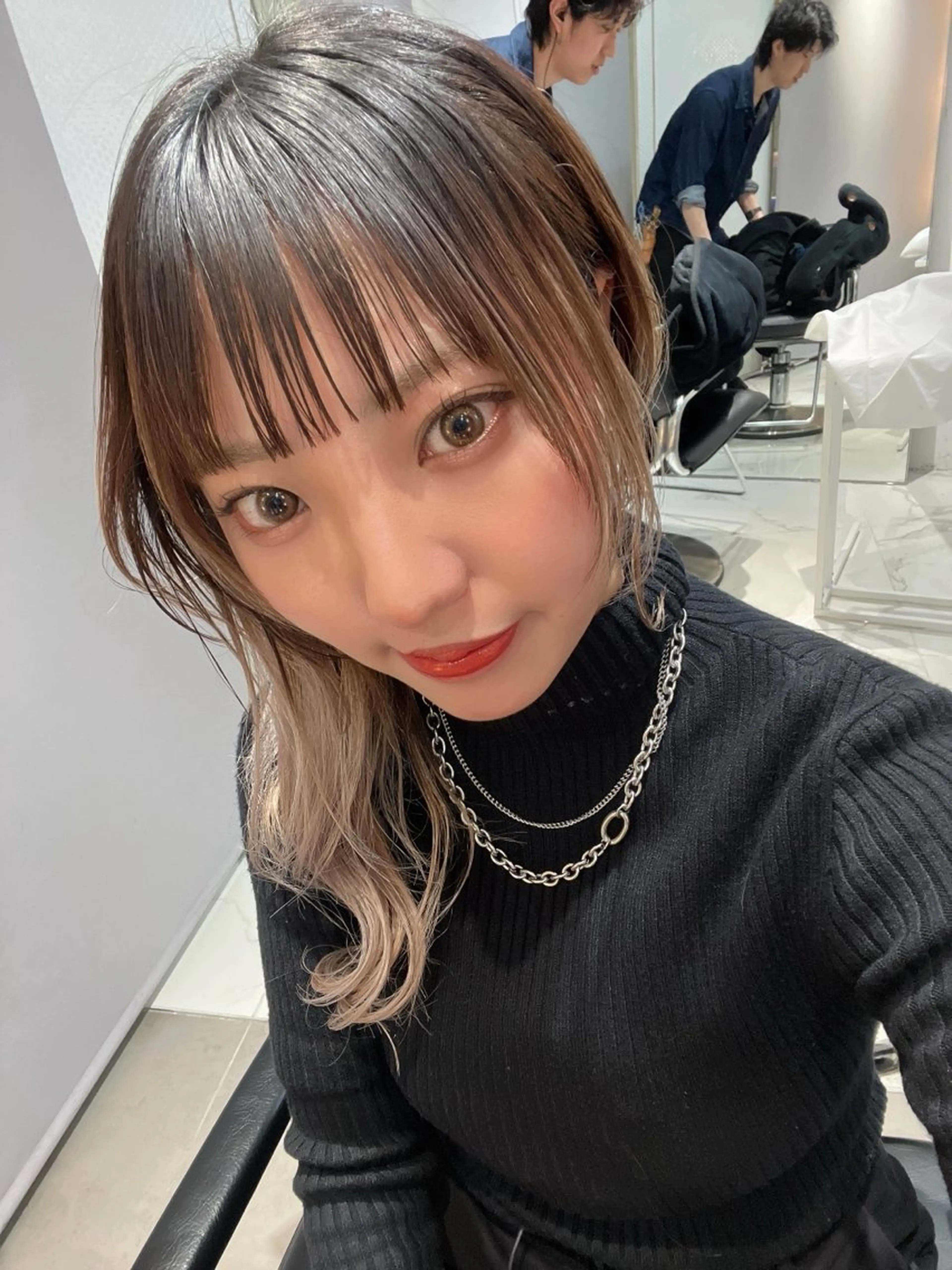 セミロング 顔周りカット レイヤーカット 🌫️縮毛矯正/髪質 改善/ゆずる🌫️のヘアスタイル