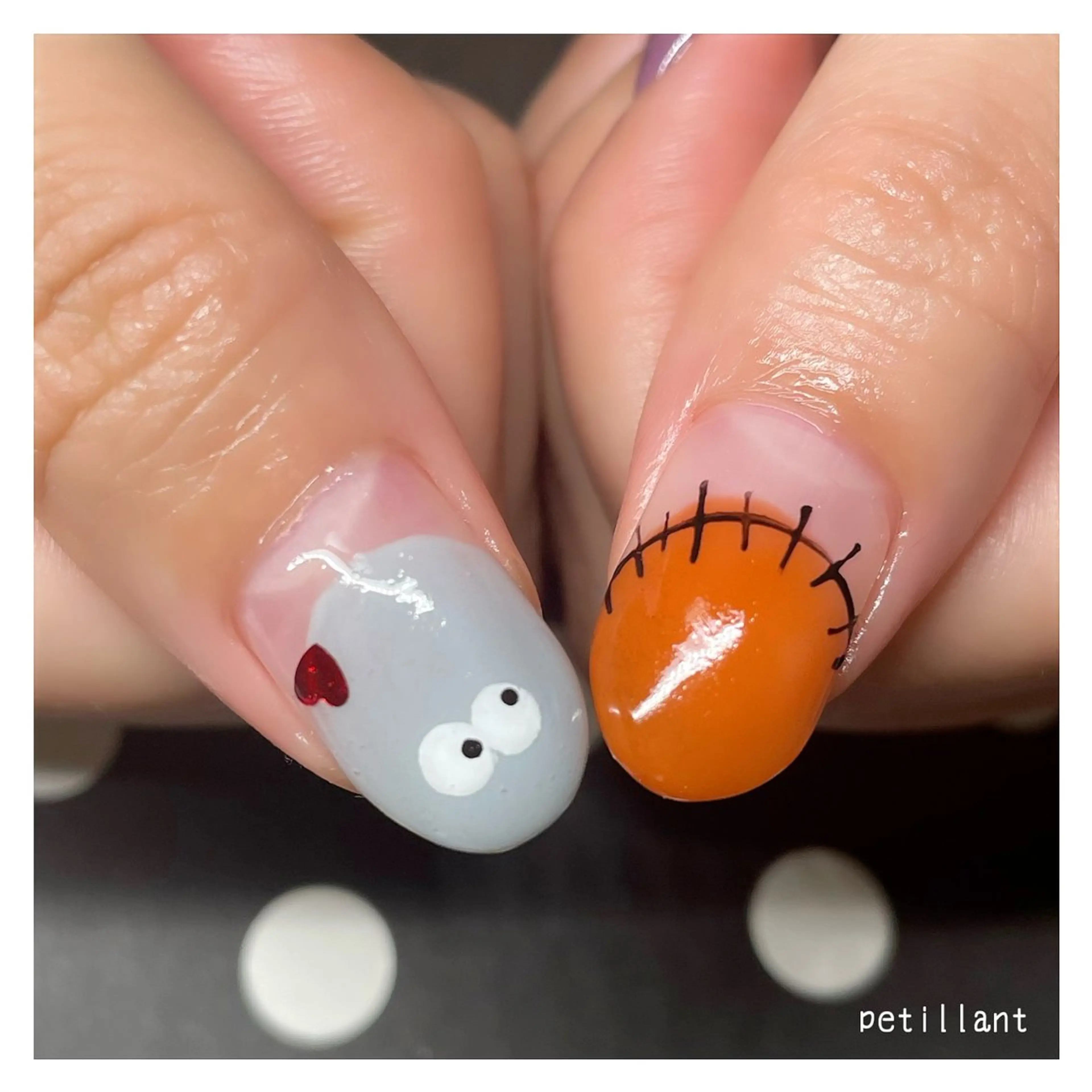ネイル アートネイル ハロウィン 持ち込み nail salon petillantのネイルデザイン