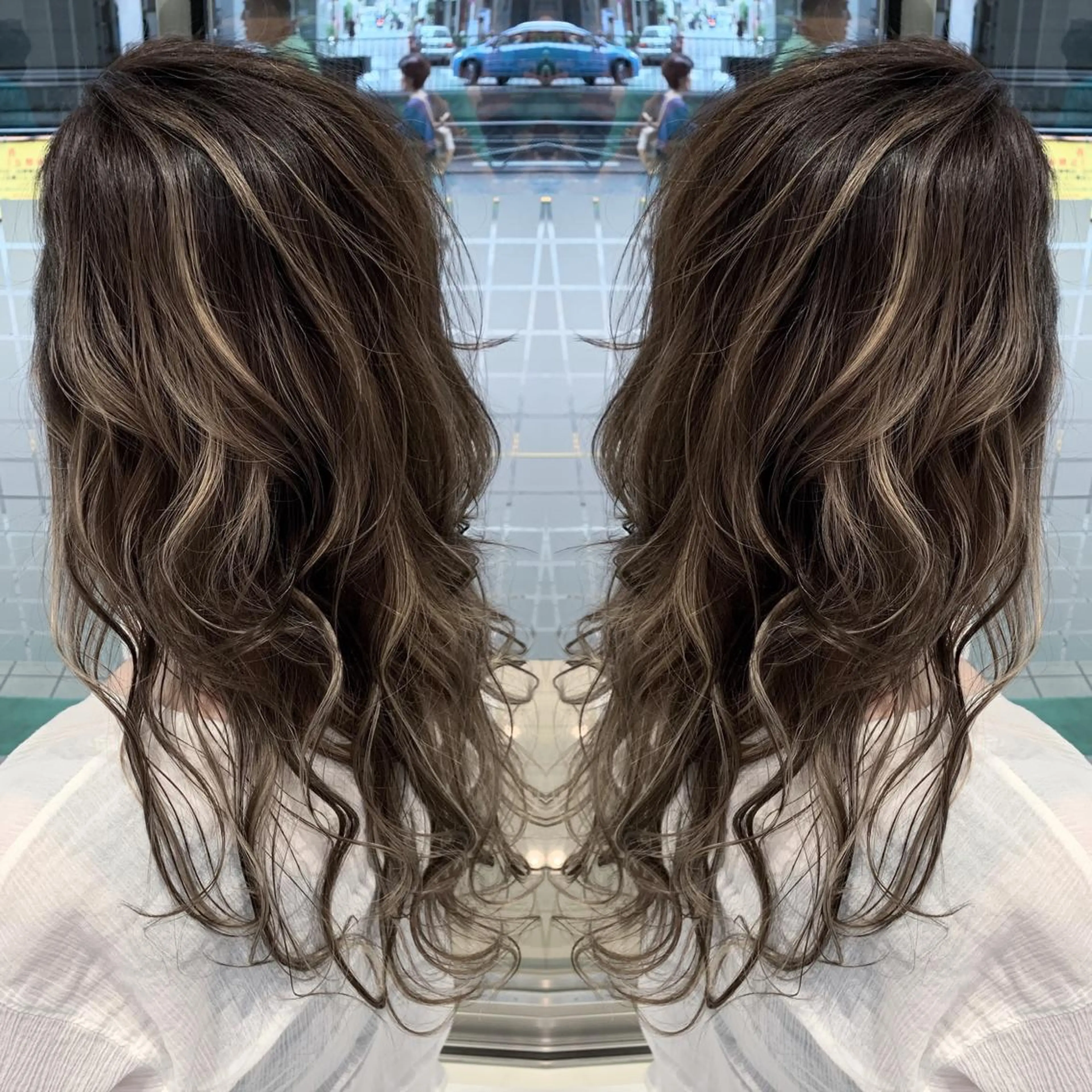 セミロング カラー ハイライトカラー ハイライト カット ヘアカラー N° jillva ♦️川端裕司♦️のヘアスタイル