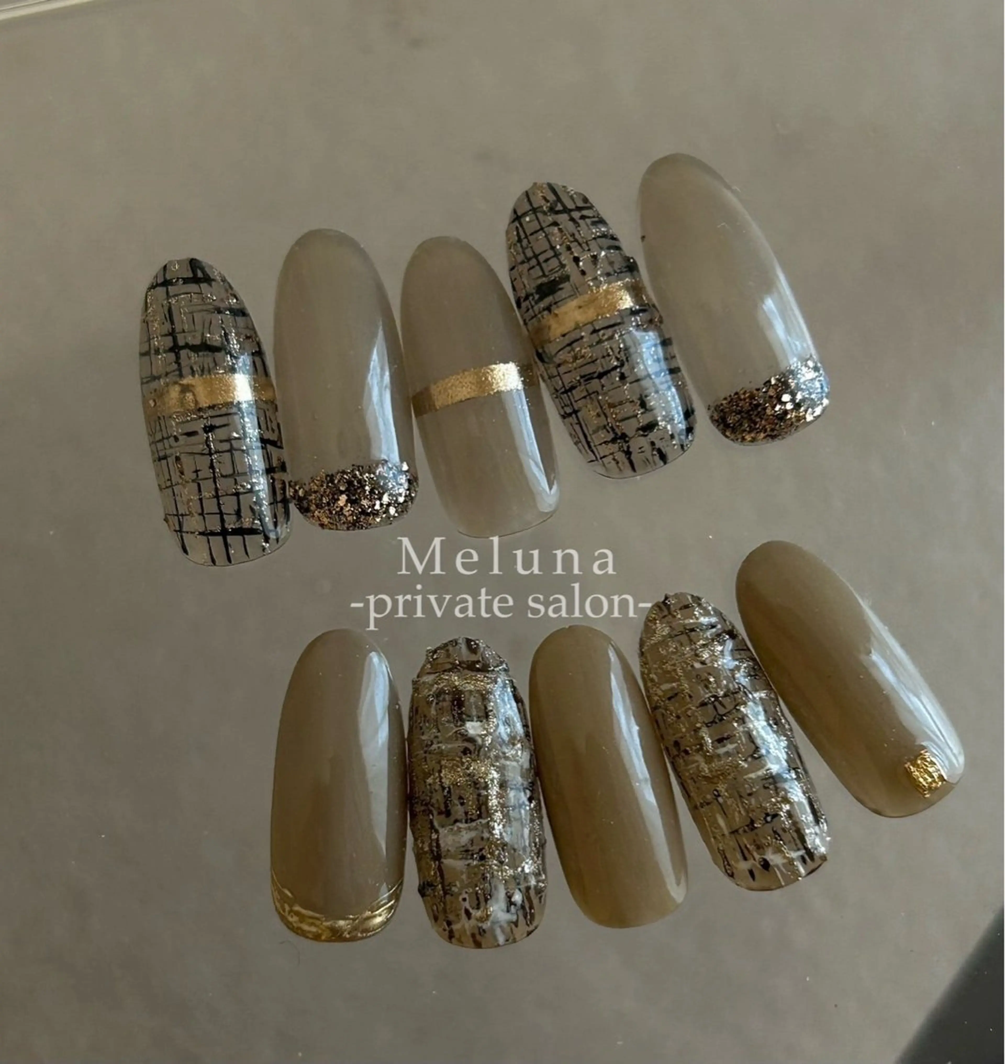 ネイル ニュアンスネイル ツイードネイル ハンドネイル Meruna .ﾒﾙｰﾅ.のネイルデザイン