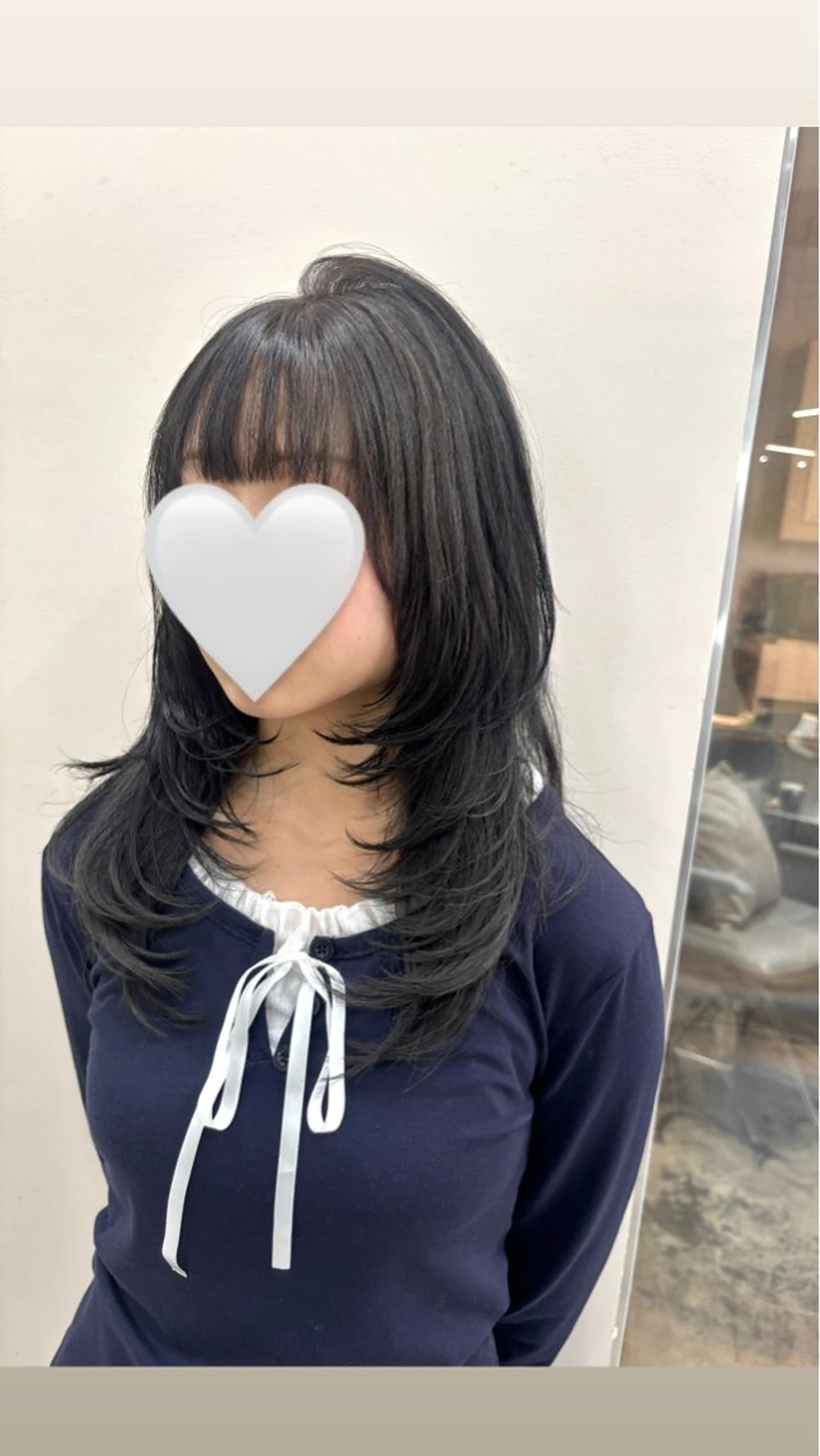 ロング ハッシュカット カット コトネ🫧 韓国風レイヤーカットのヘアスタイル
