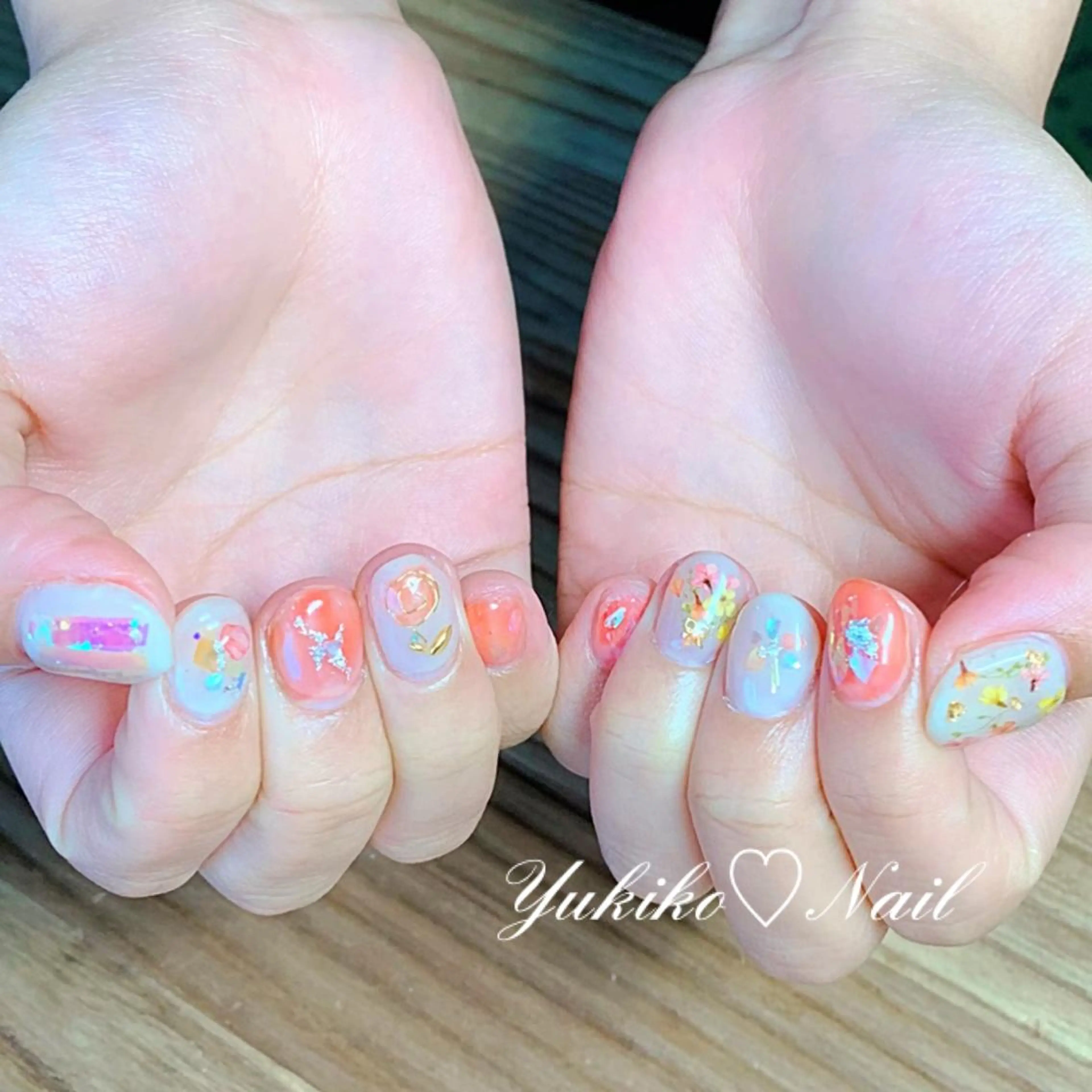 ネイル 持ち込み ニュアンスネイル 春ネイル ハンドネイル ユキコ ネイルのネイルデザイン