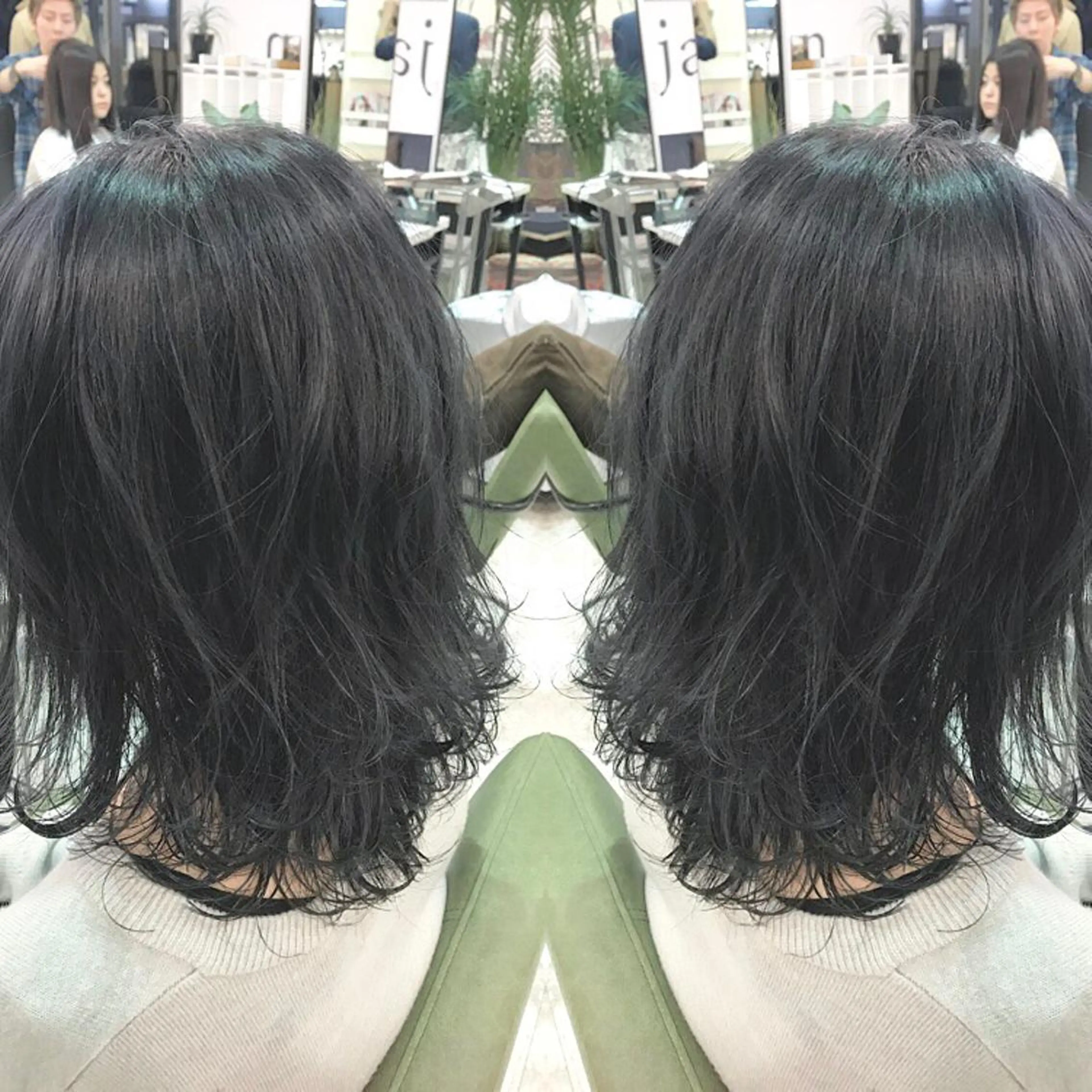 ミディアム カラー グレージュ 青木 茂樹⭐️ 透明感カラーのヘアスタイル