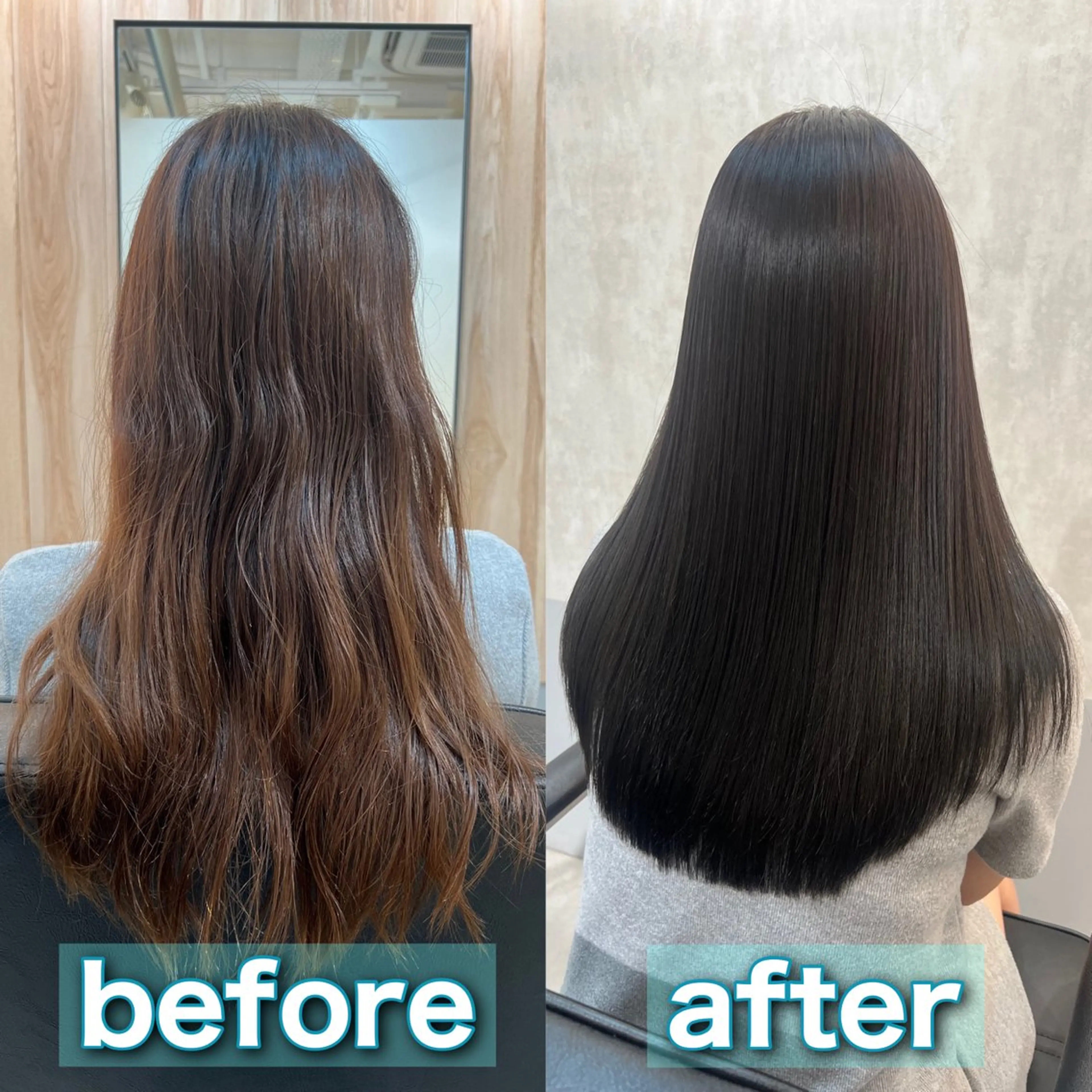 ロング くせ毛 髪質改善 縮毛矯正 酸性ストレート 神戸ボブ✂️ ioe三宮/田 伸佳のヘアスタイル