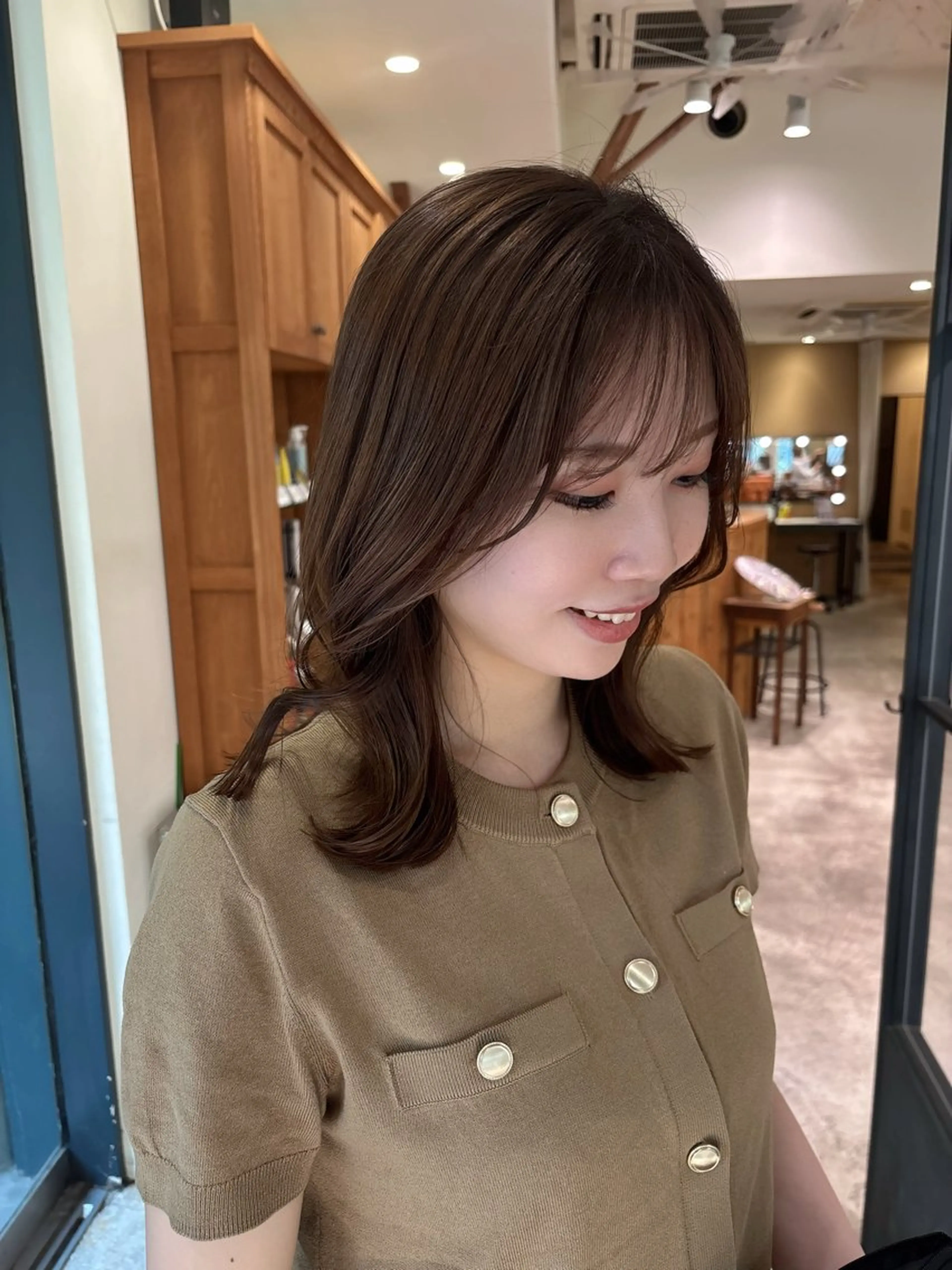 ミディアム くびれヘア くびれレイヤー レイヤーカット カット 梅田美容室/カット /Maoのヘアスタイル