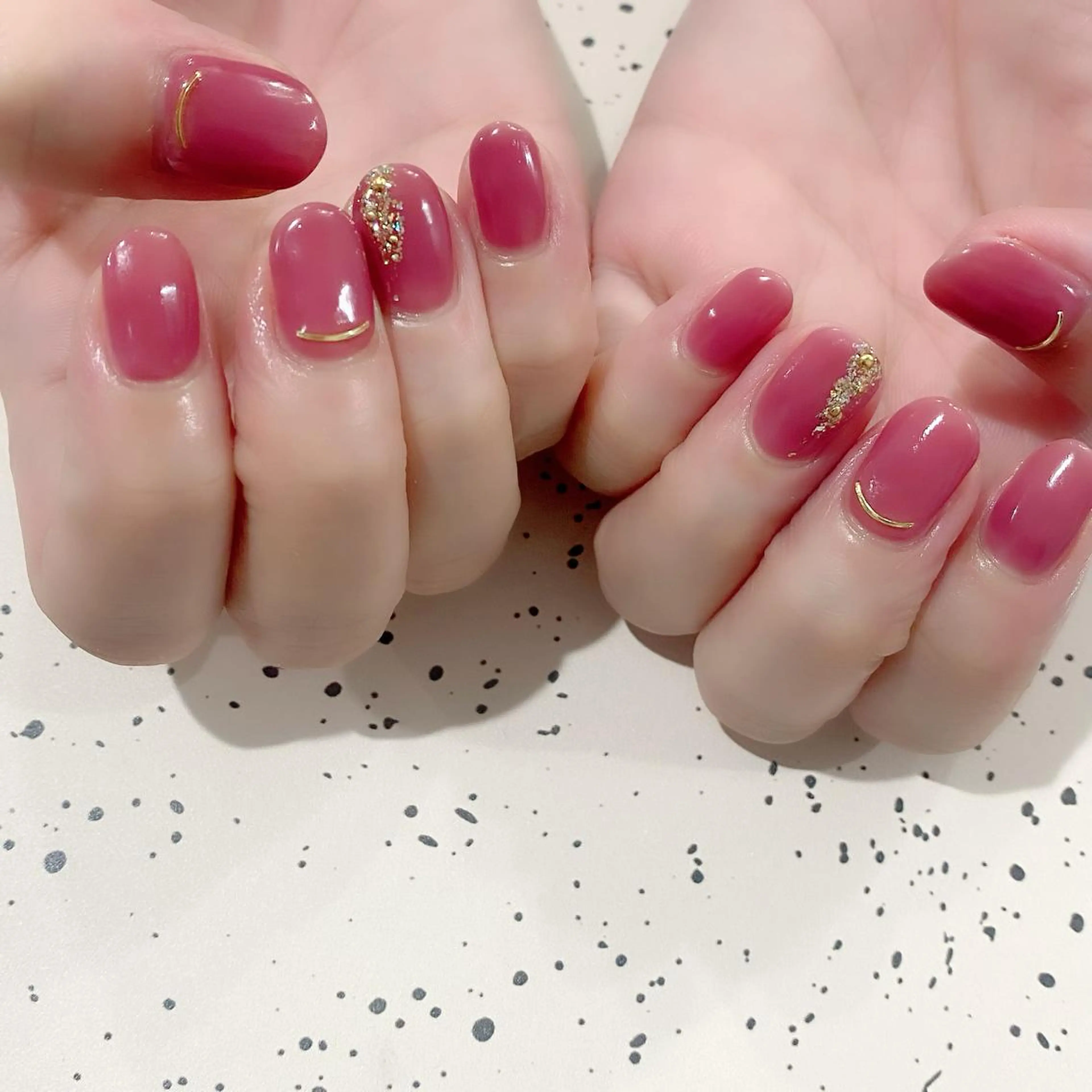 ショート カラー パーマ ヘアアレンジ メンズ キッズ ネイル マツエク・マツパ アイブロウ ピンクカラー ピンクパープル パープルカラー 眉カラー カラーマツエク ハンドネイル Salon Ｋのネイルデザイン