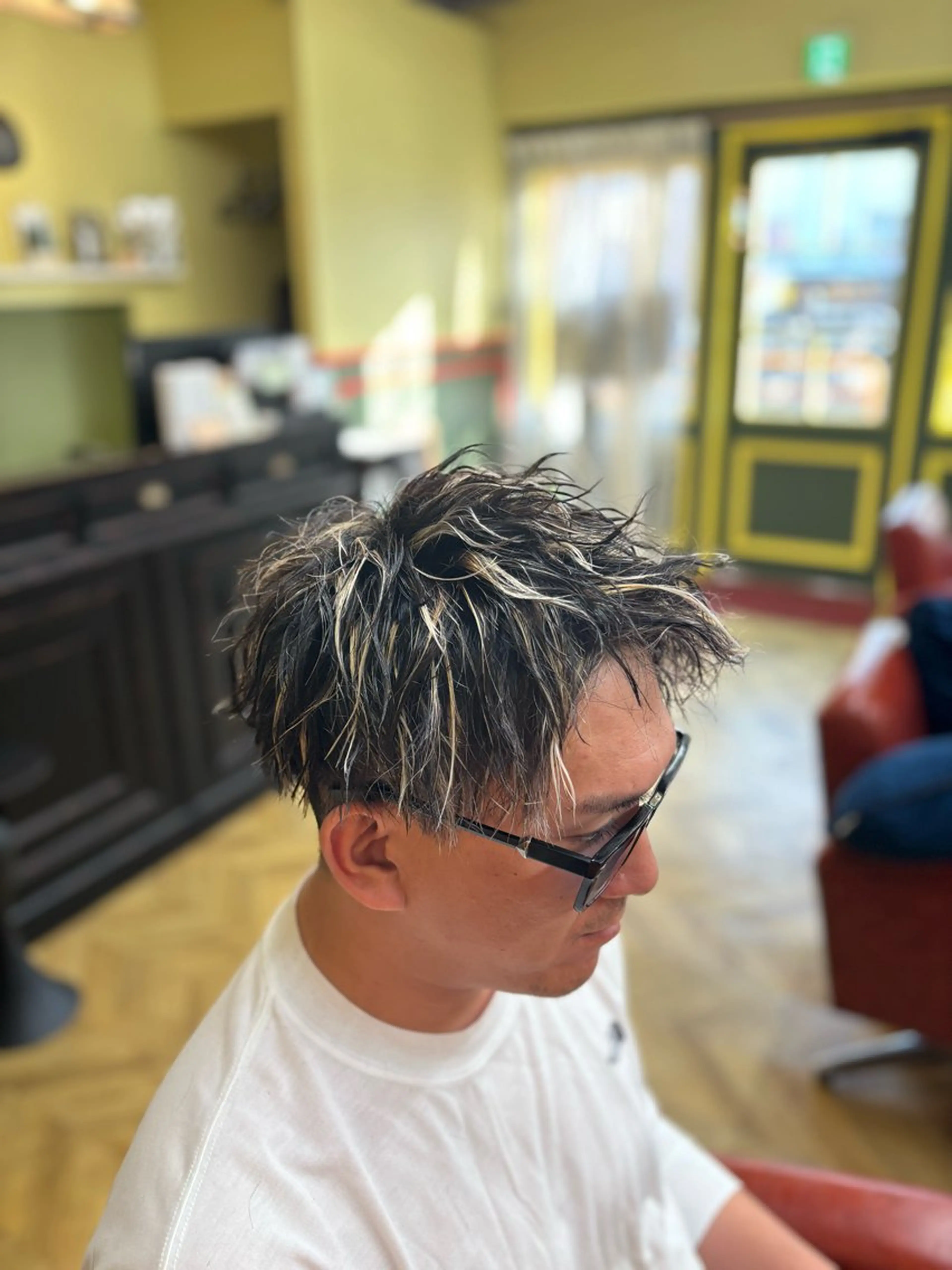 パーマ メンズ メンズハイライト カット パーマ ショート/カラー /メンズヘア/魁人のヘアスタイル