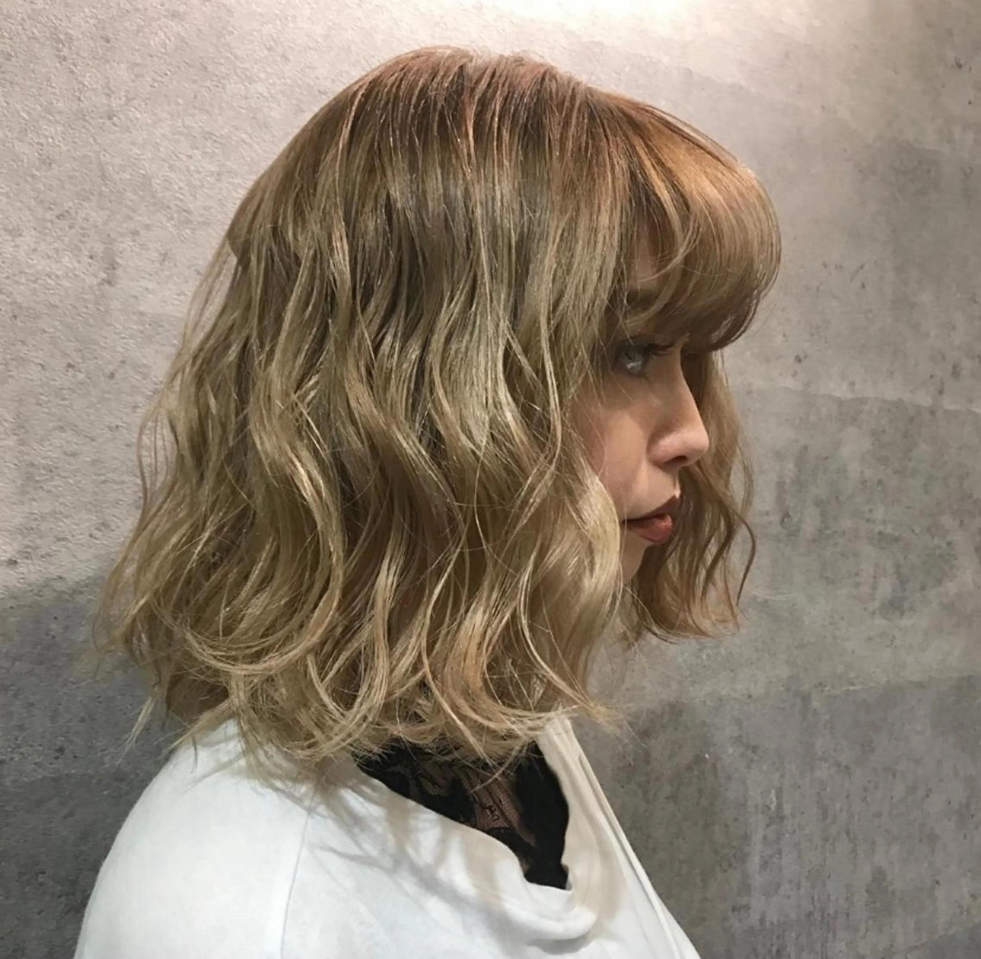 ミディアム ボブ Yuki☺︎パーマ レイヤーカットのヘアスタイル