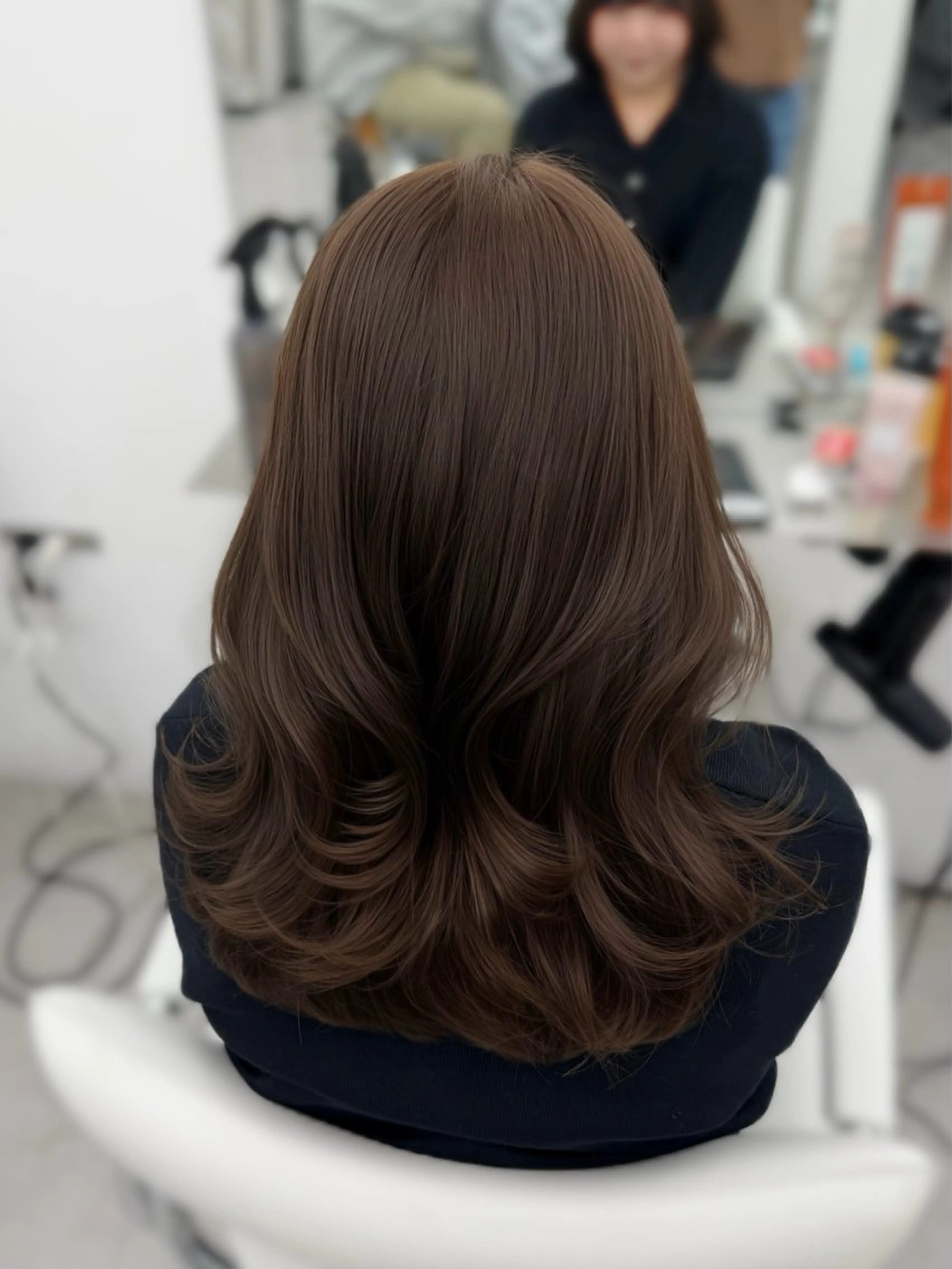 セミロング カラー グレージュ カット ヘアカラー トリートメント 韓国ヘア/顔周り ヘアセット/加藤優里のヘアスタイル