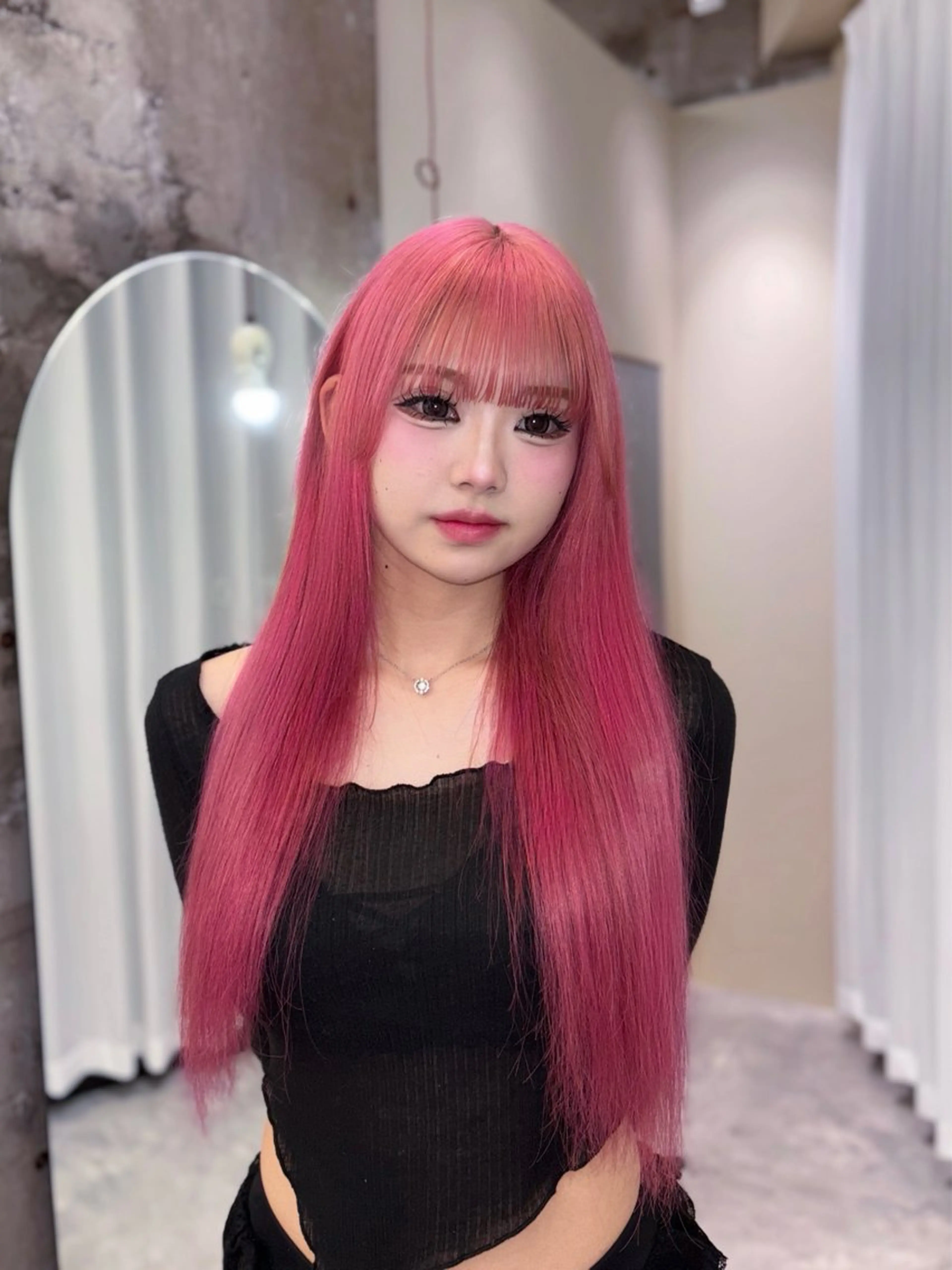 ロング カラー ピンクカラー ヘアカラー 名駅/GEM lit risaのヘアスタイル