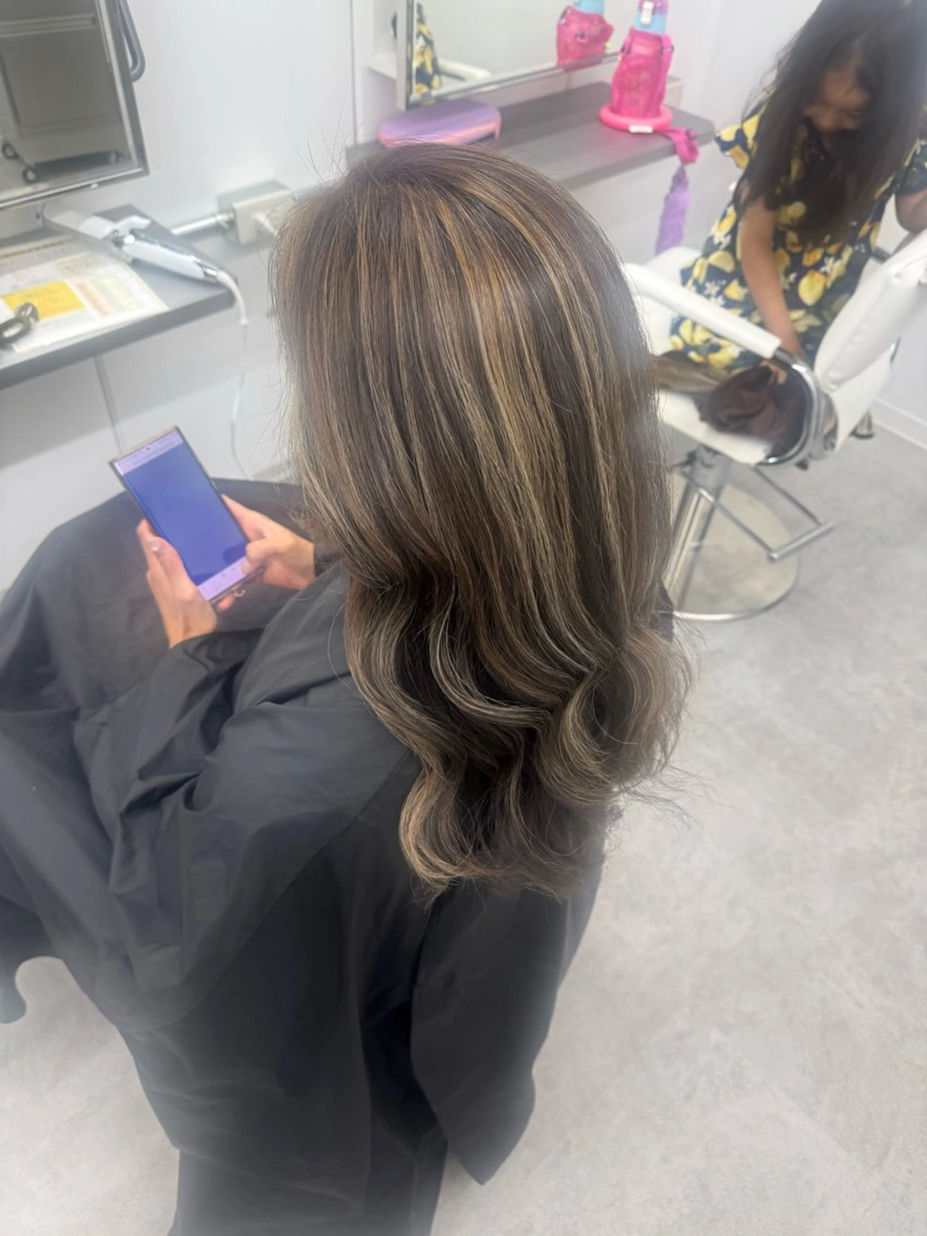 ロング カラー ハイライトカラー ハイライト カット ヘアカラー 🕯コバ/レイヤー/ 美髪縮毛🕯のヘアスタイル