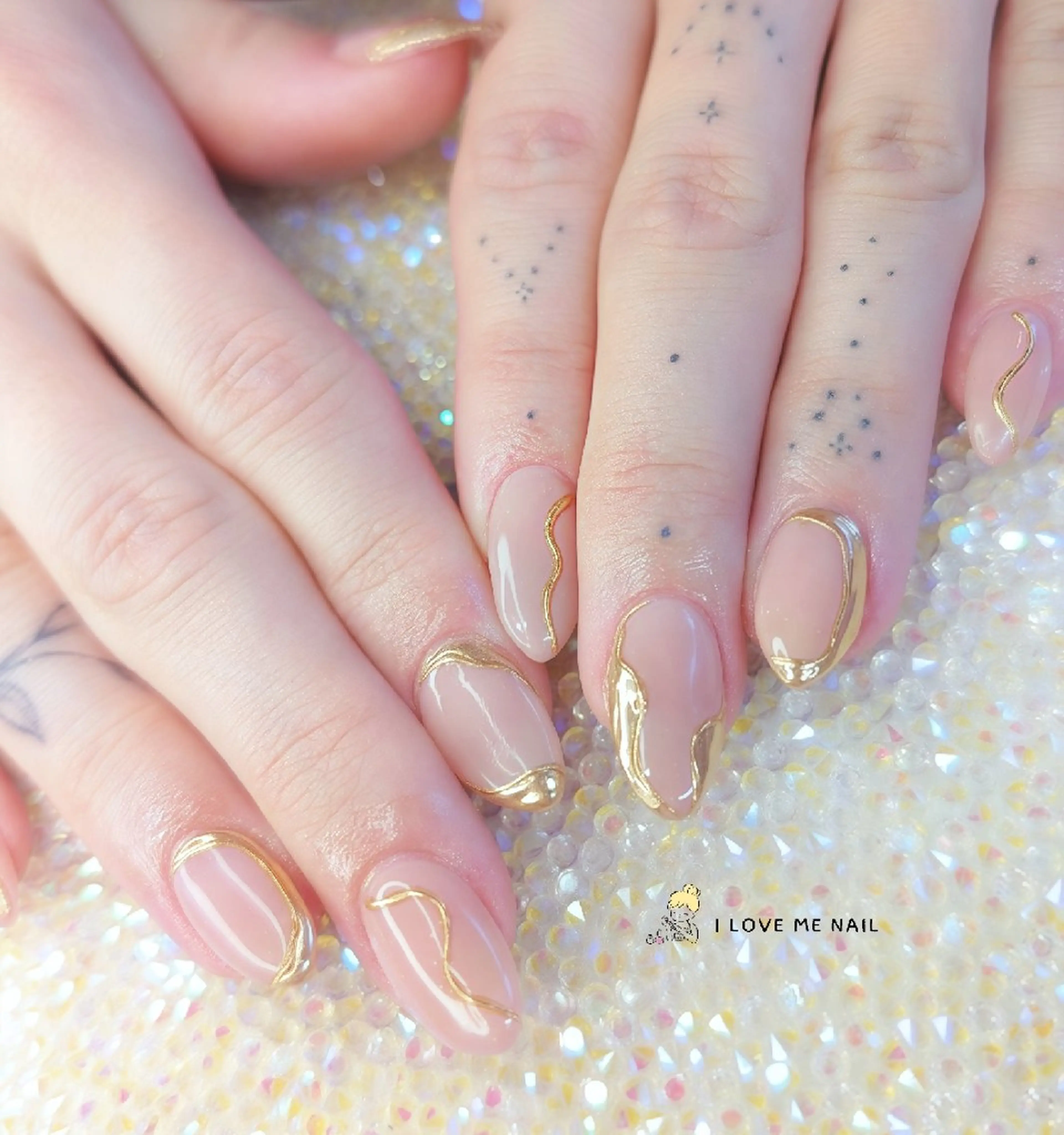 ネイル 長さ出し ハート 韓国ネイル マグネットネイル ニュアンスネイル ハンドネイル I LOVE ME NAIL.。.:*♡のネイルデザイン