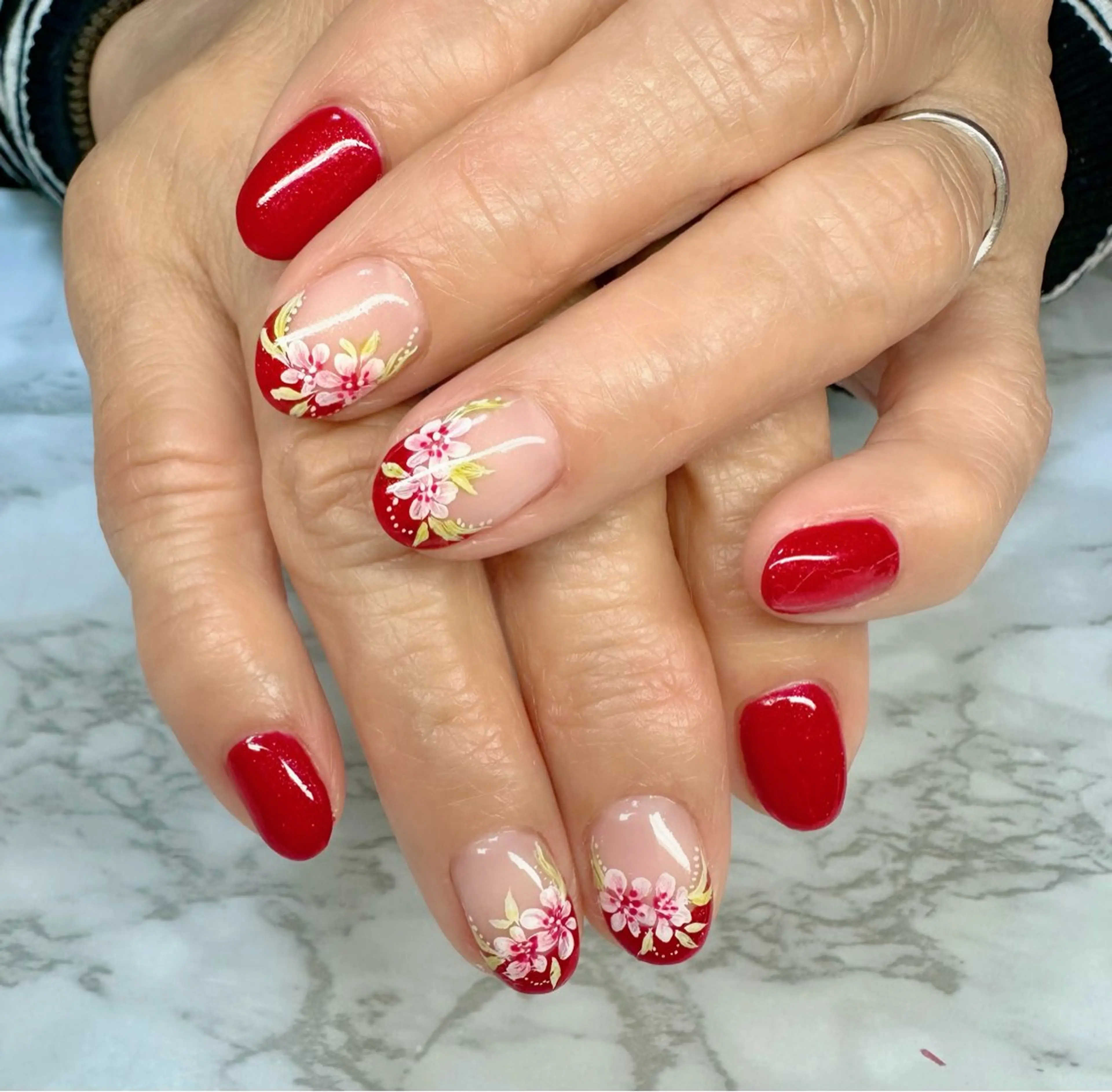 ネイル アートネイル フレンチネイル ワンカラーネイル 春ネイル M.N_ nailのネイルデザイン