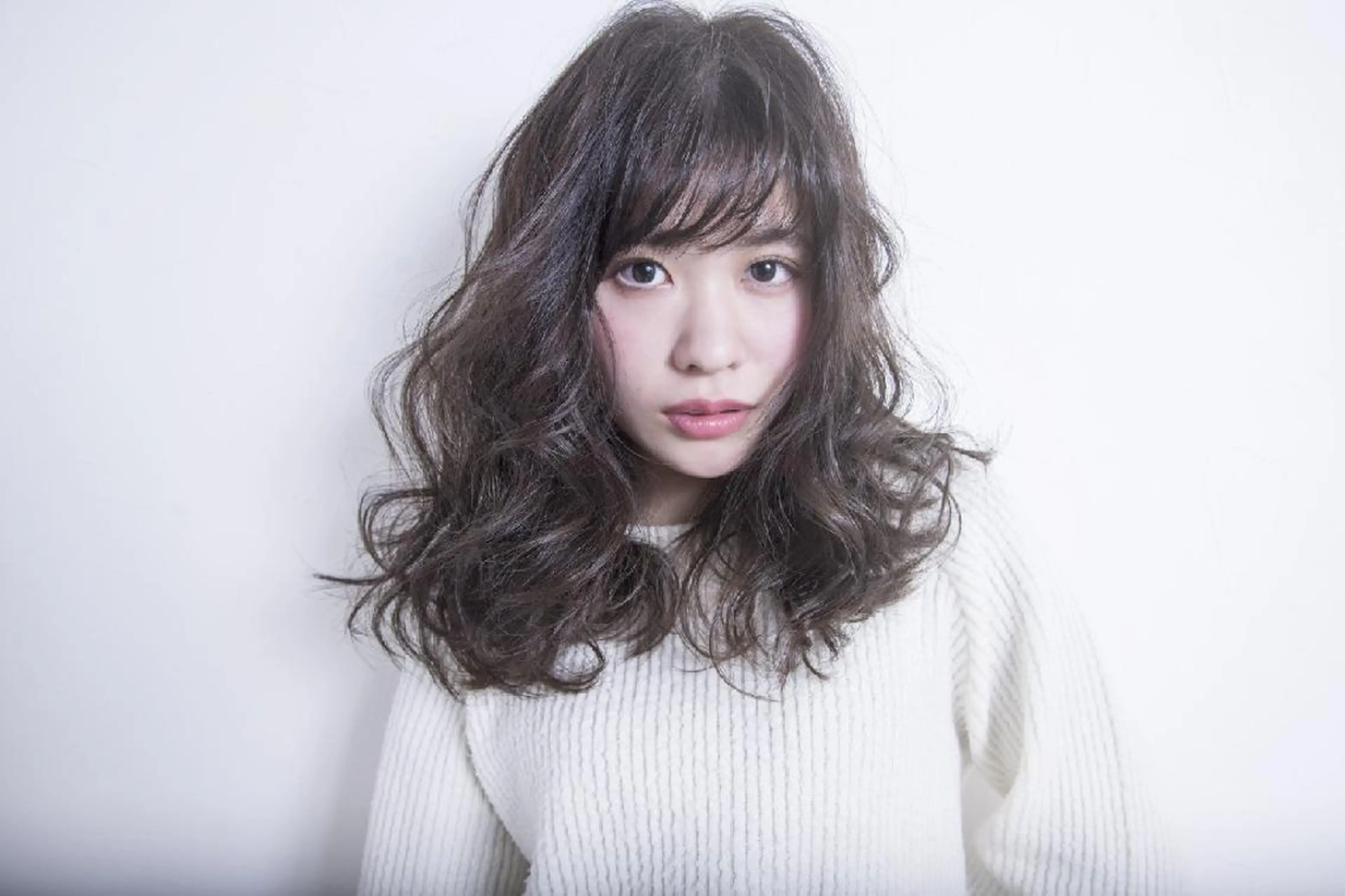 ミディアム カラー パーマ belta 姫路山吹 カラーモデル募集のヘアスタイル