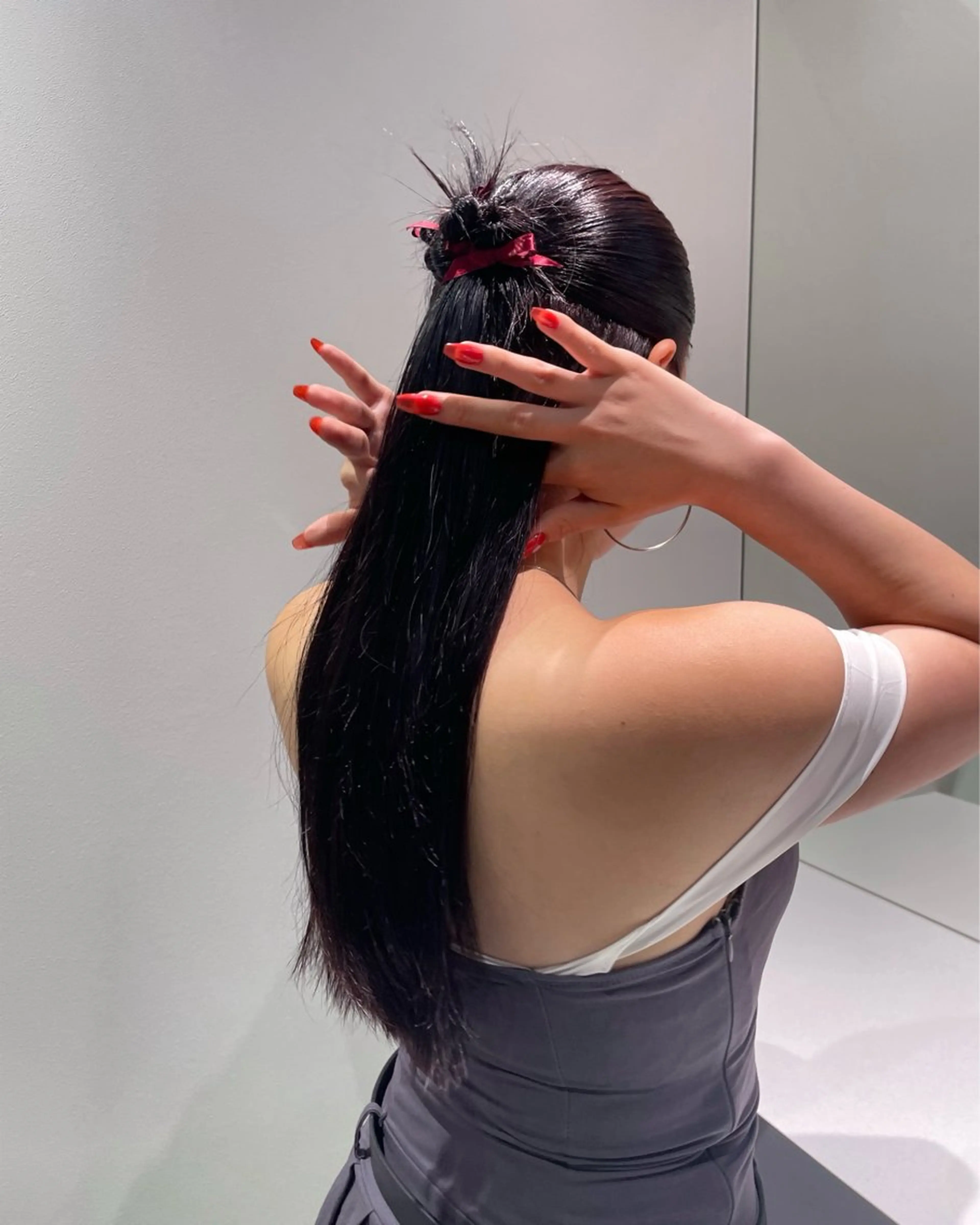 ロング ヘアアレンジ ハーフアップ 佐野 えり奈のヘアスタイル